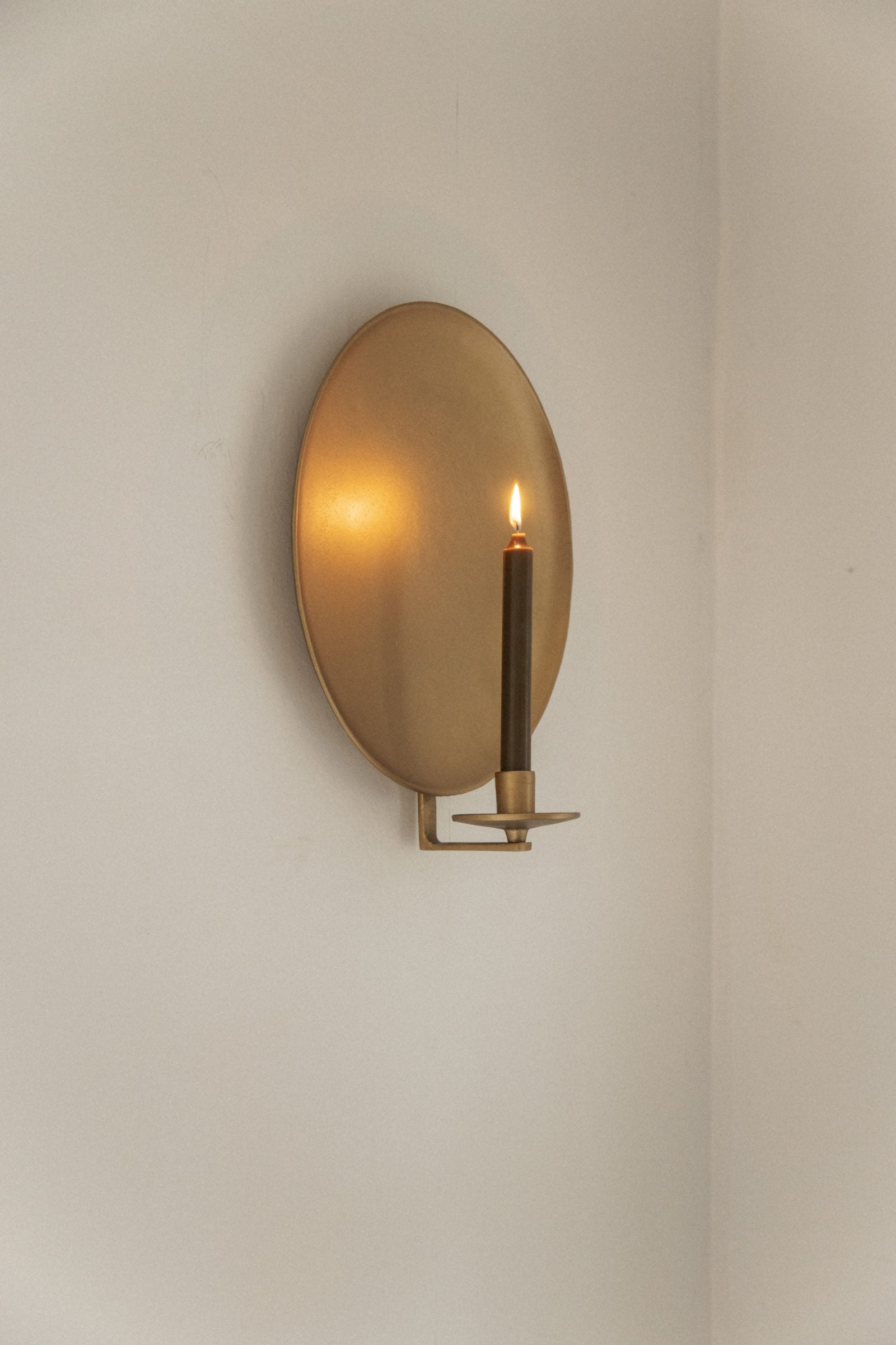 June Round Brass Candle Sconce