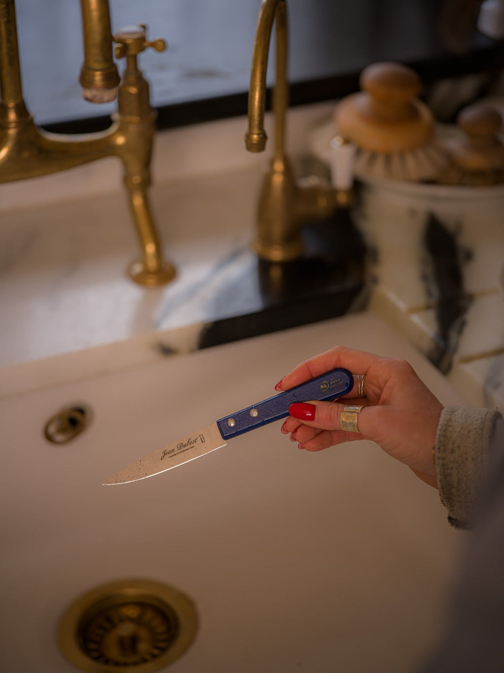 June Paring Knife with Beechwood Handle - Blue