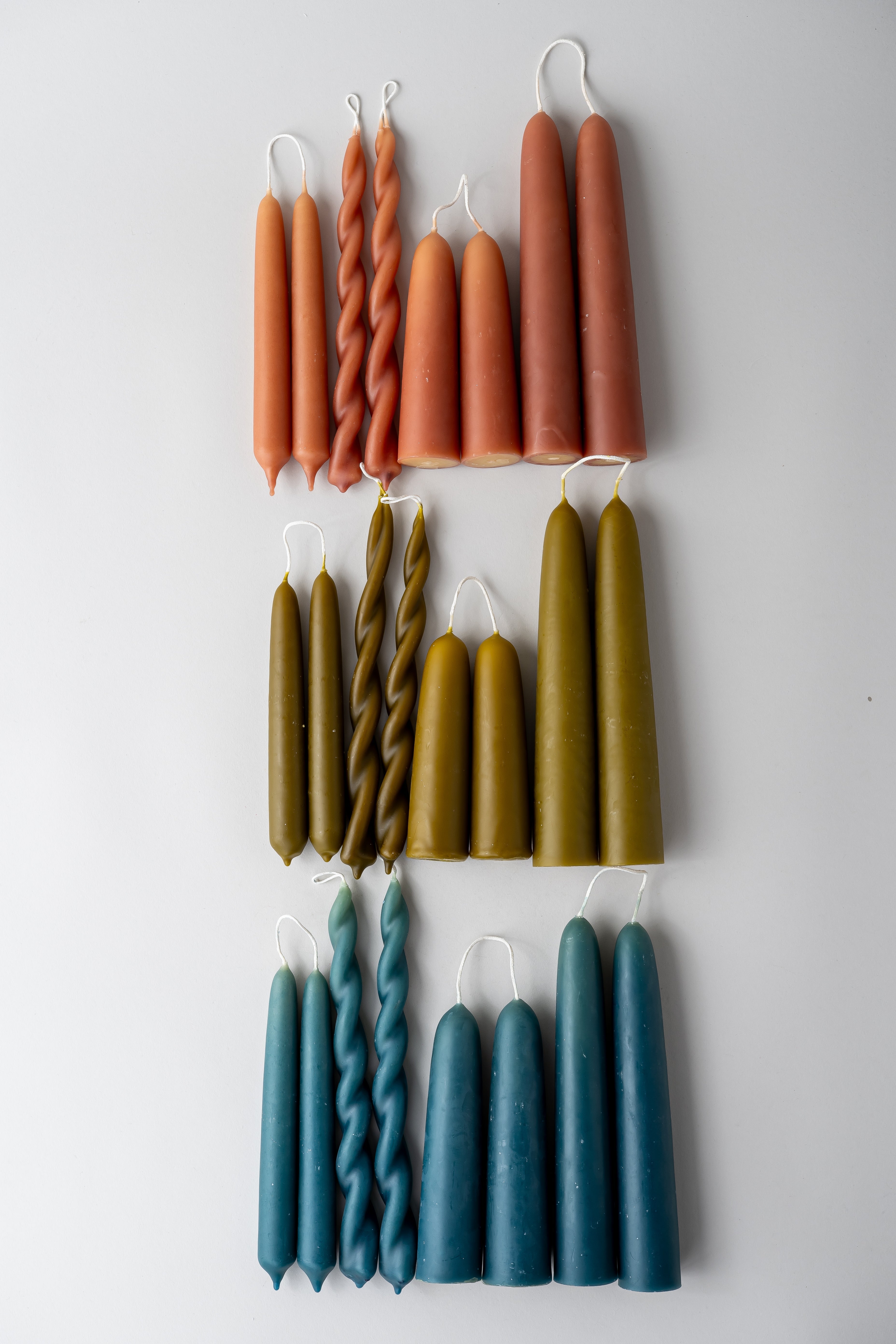 June Wide Beeswax Taper Candles - Terracotta