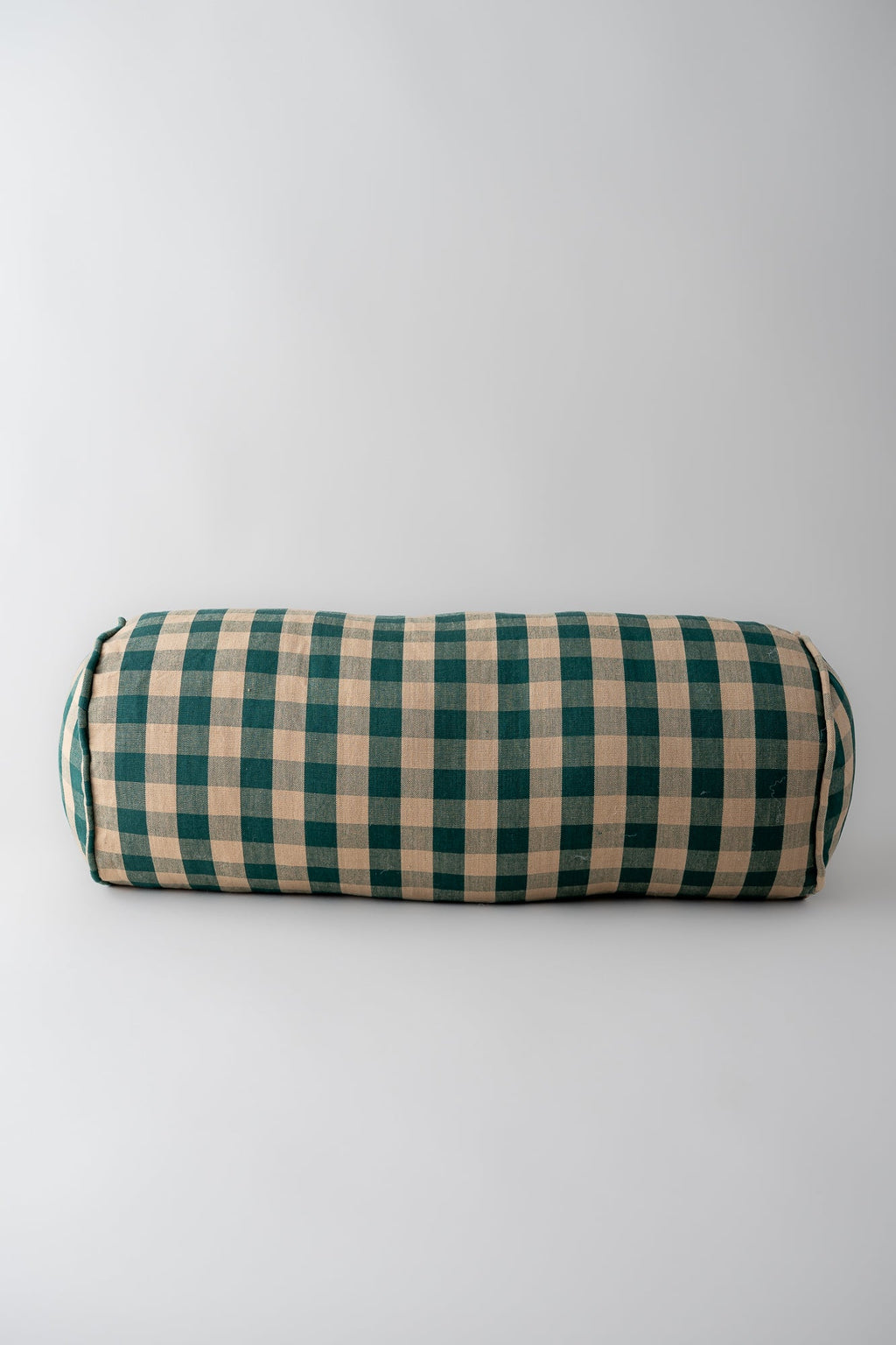 June Bolster Cushion - Green Check