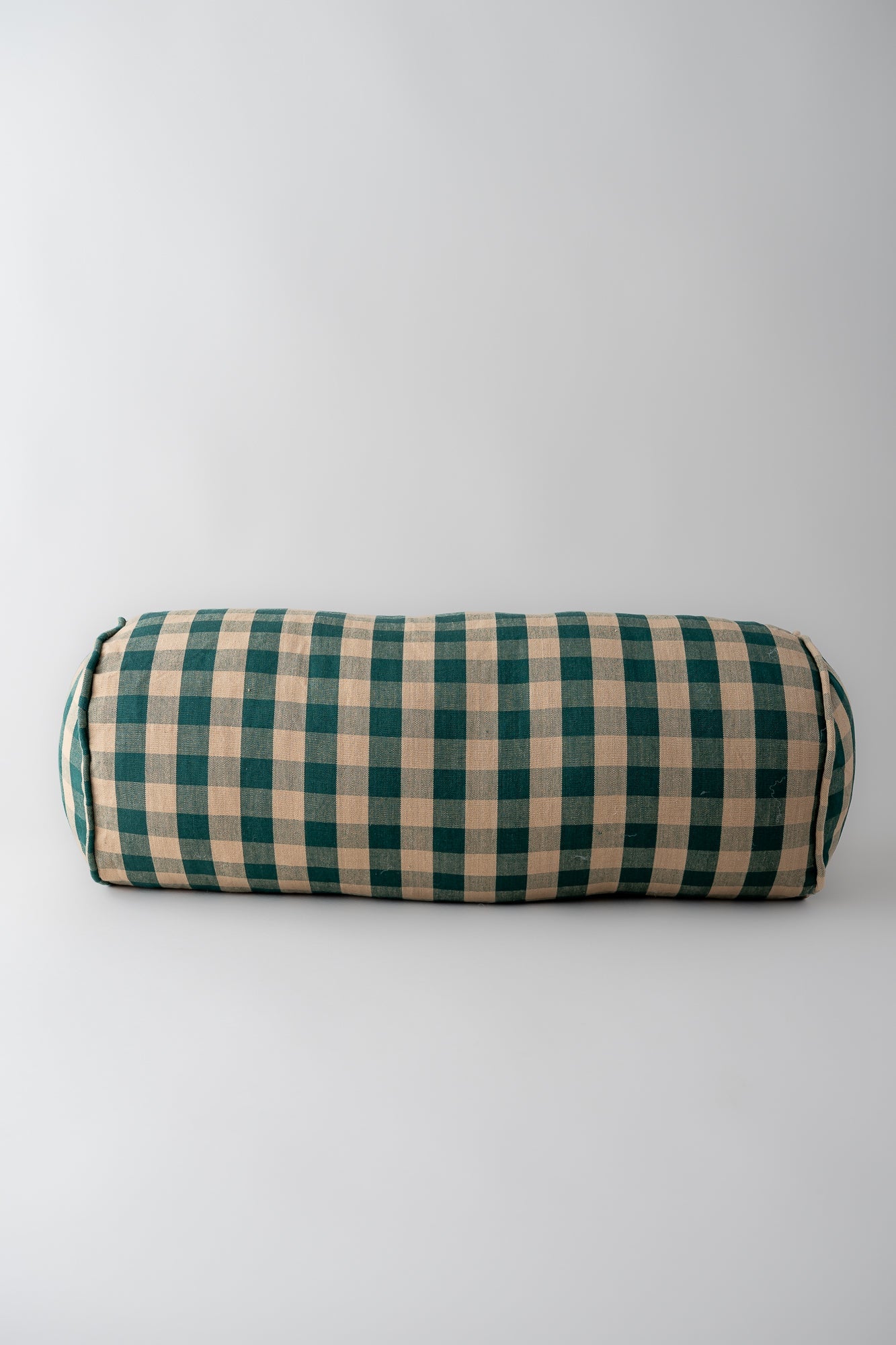 June Bolster Cushion - Green Check