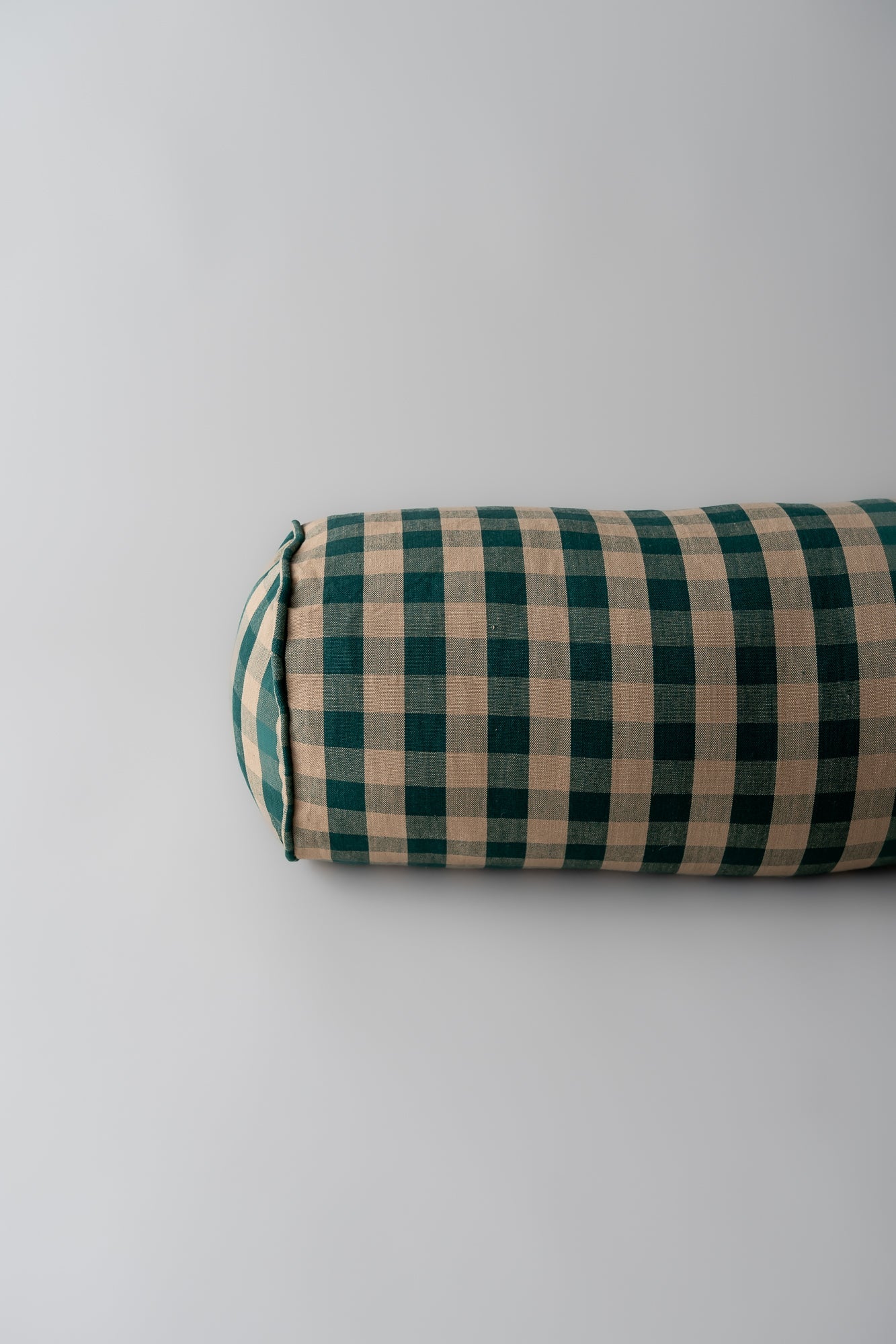 June Bolster Cushion - Green Check