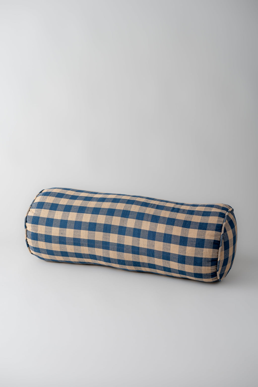 June Bolster Cushion - Navy Check