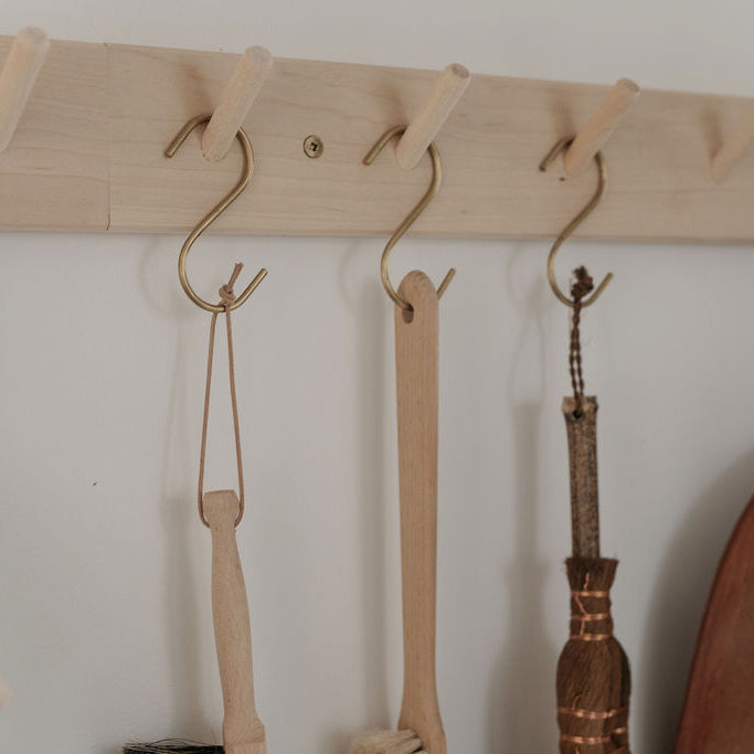 Brass S Hook - Set of 4