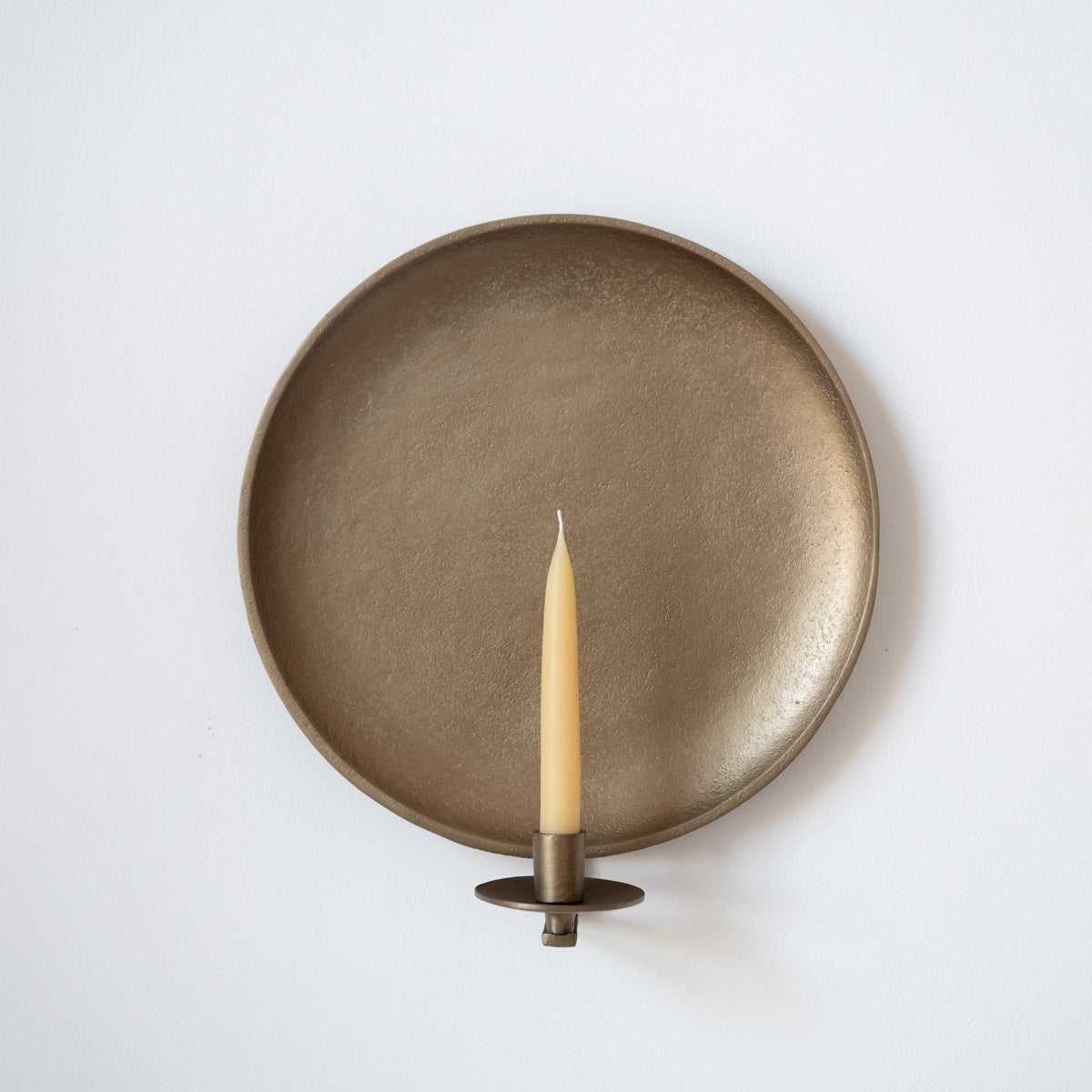 June Round Brass Candle Sconce