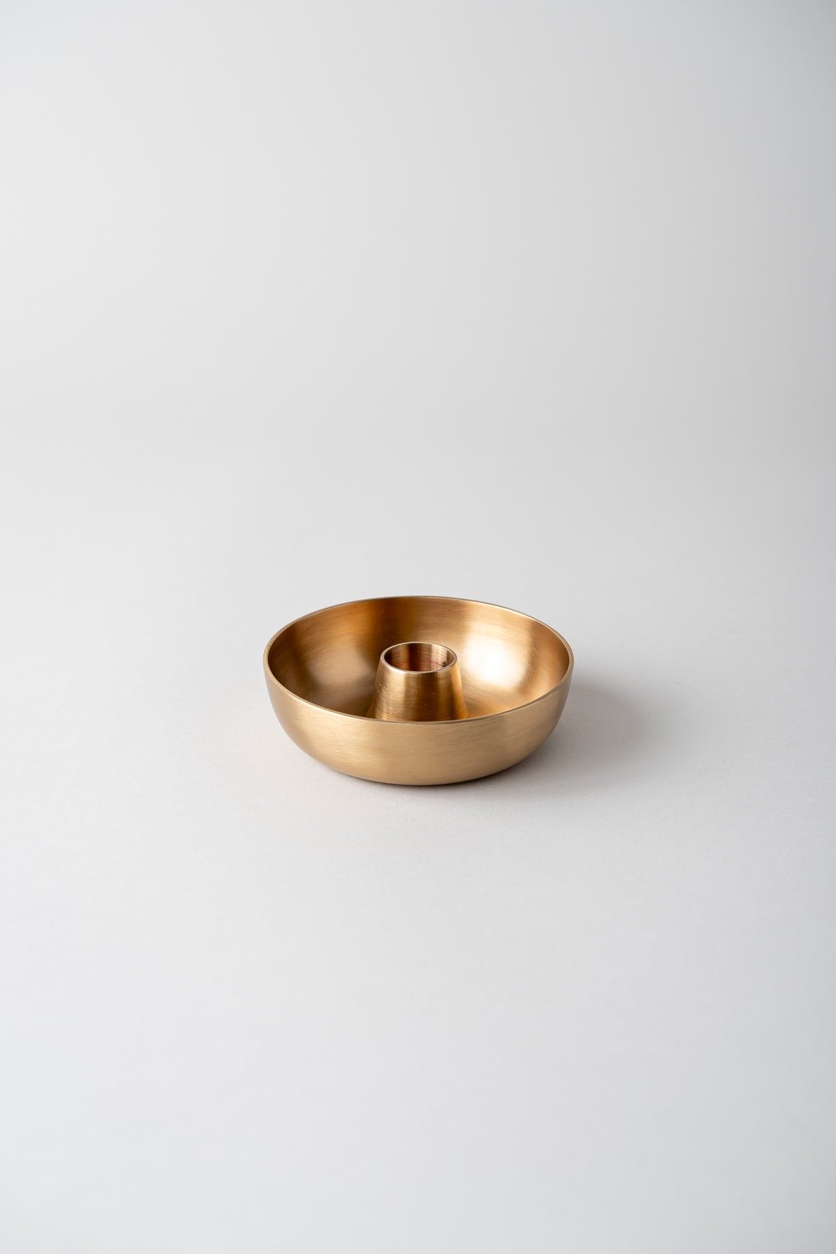 Brass Candle Holder - Round Bowl