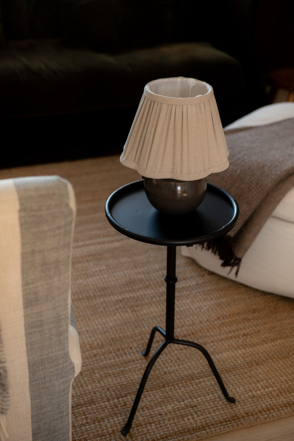 June Cordane Pleated Linen Table Lamp