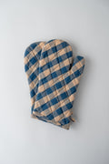 Cotton Oven Mittens - Navy Check