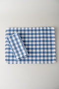 Cotton Placemat and Napkin Set - Blue Buffalo Check
