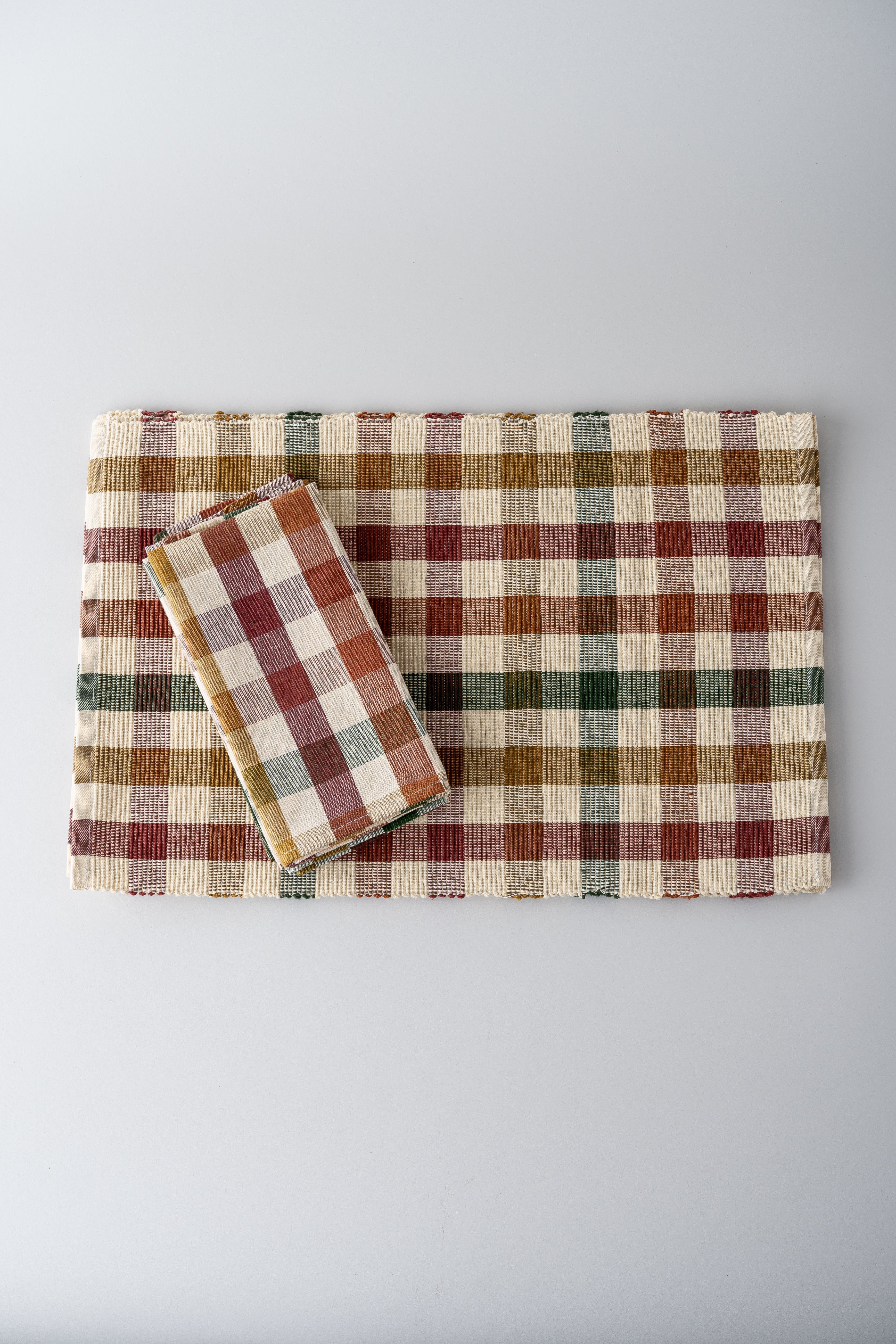 June Cotton Placemat and Napkin Set - Cambridge Check