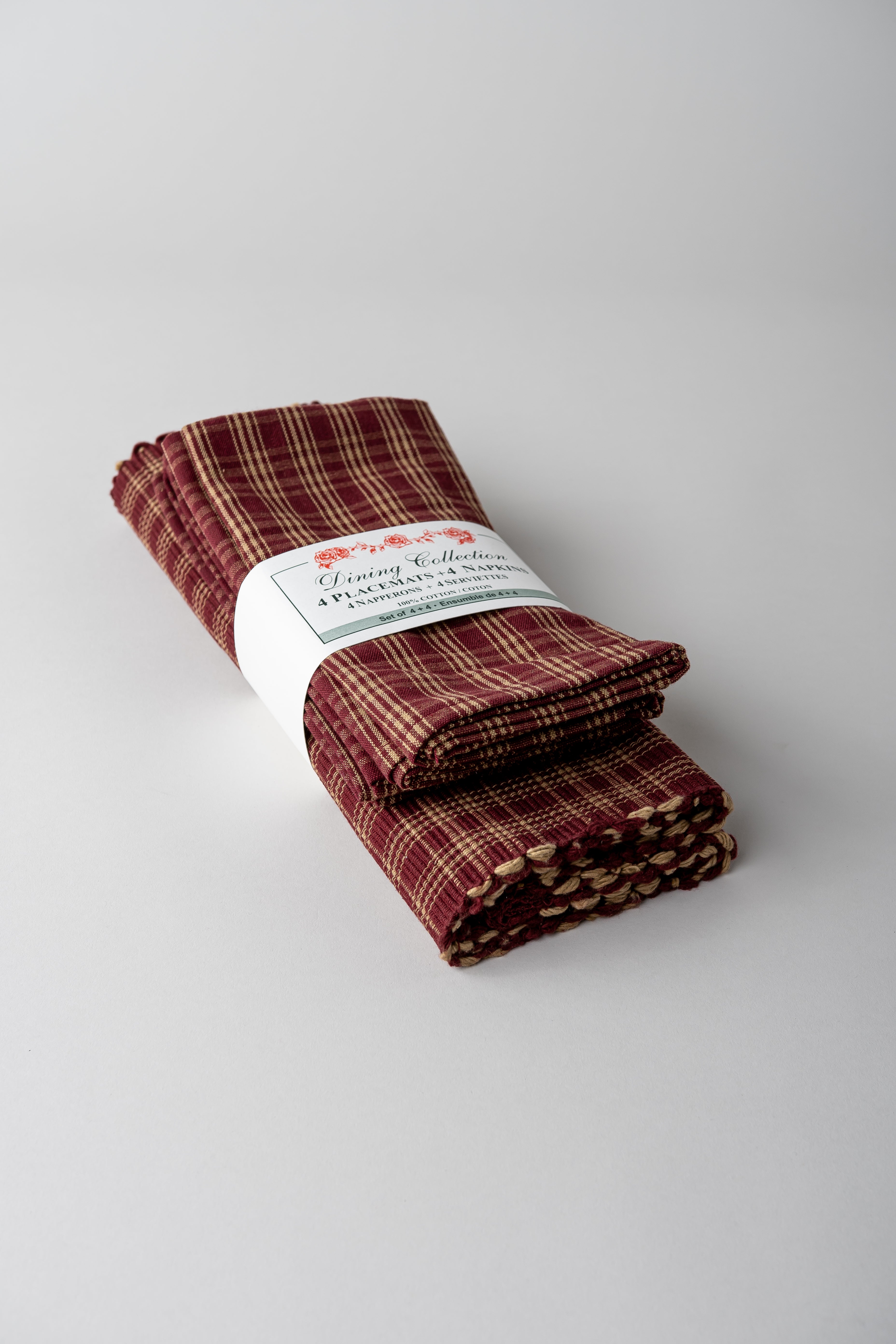 June Cotton Placemat and Napkin Set - Nutmeg