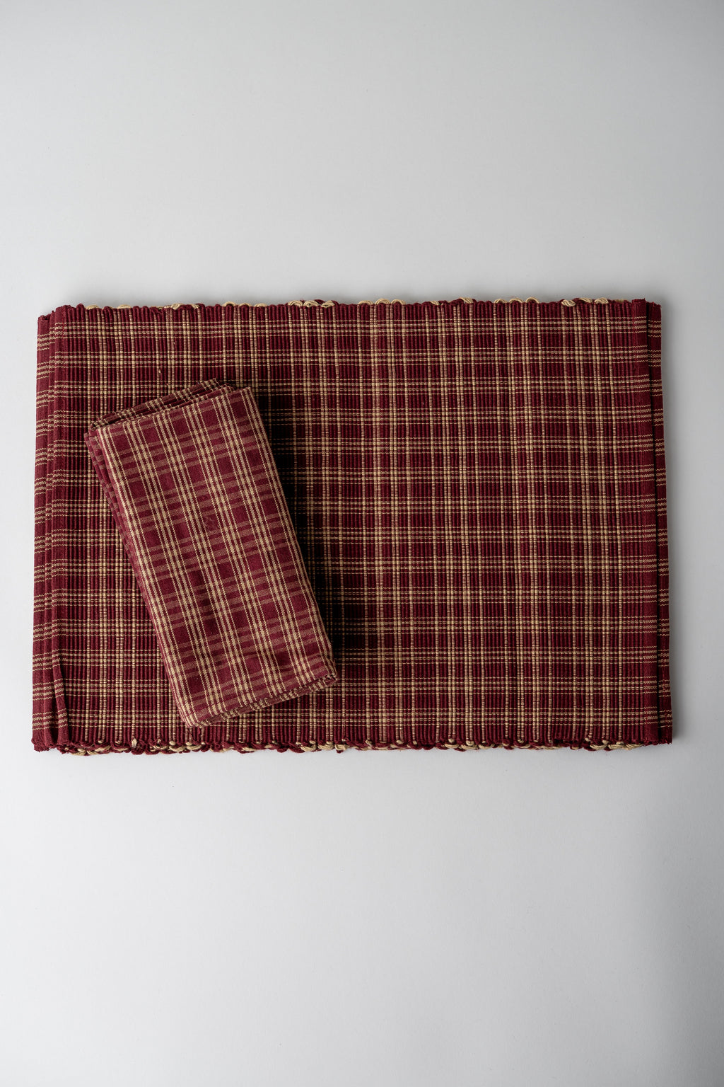 Cotton Placemat and Napkin Set - Nutmeg
