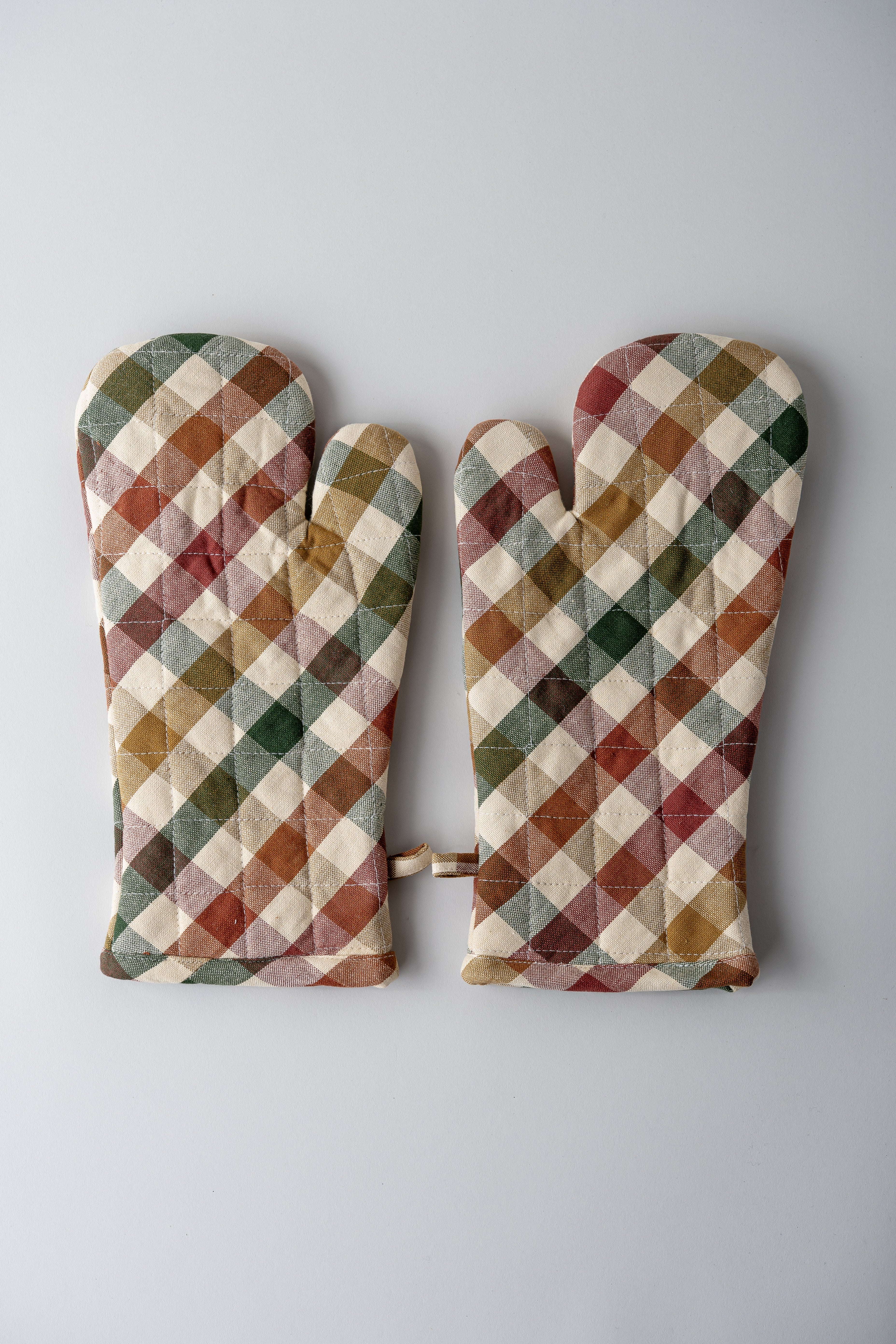 June Cotton Oven Mittens - Cambridge Check