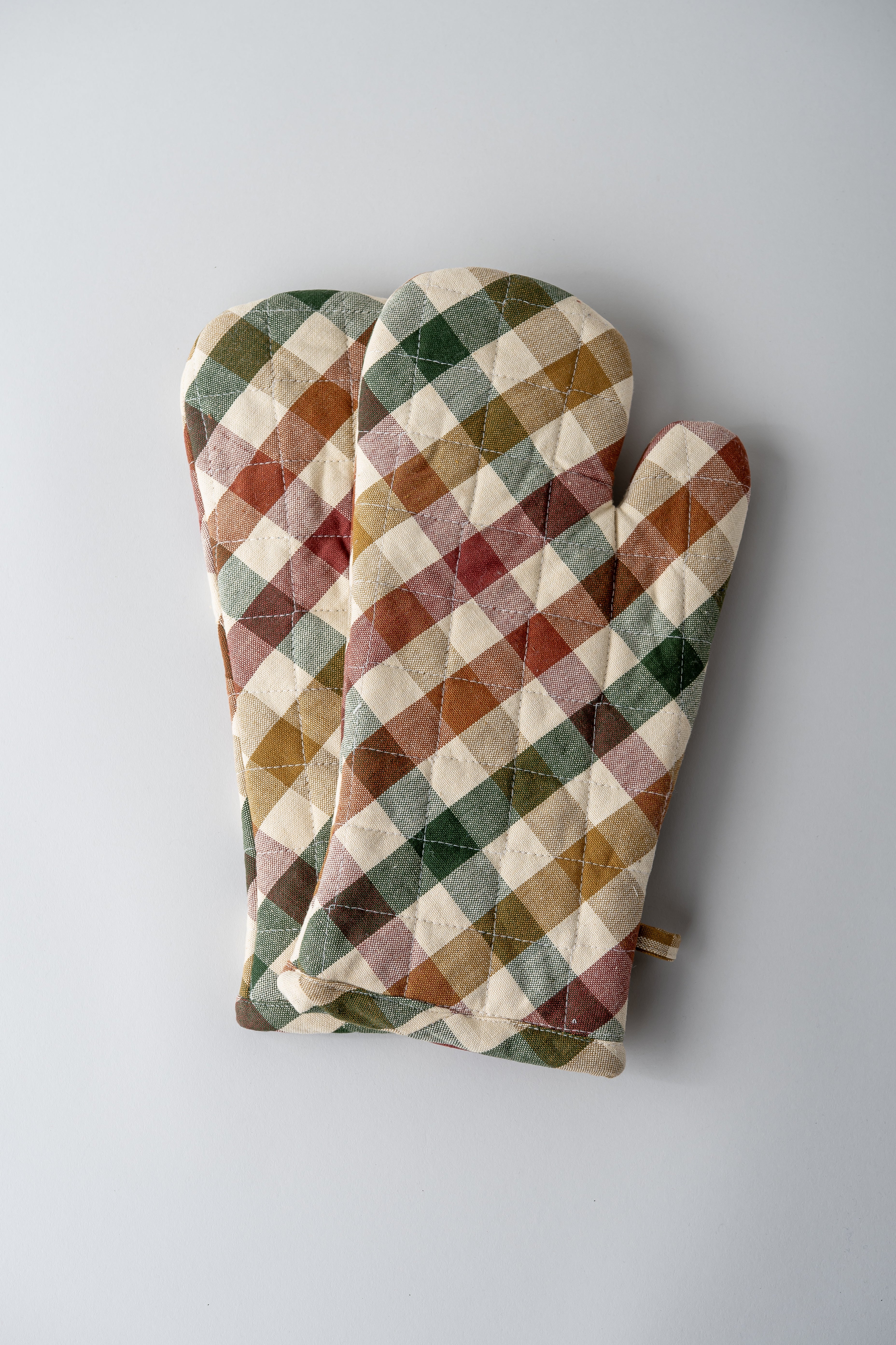 June Cotton Oven Mittens - Cambridge Check