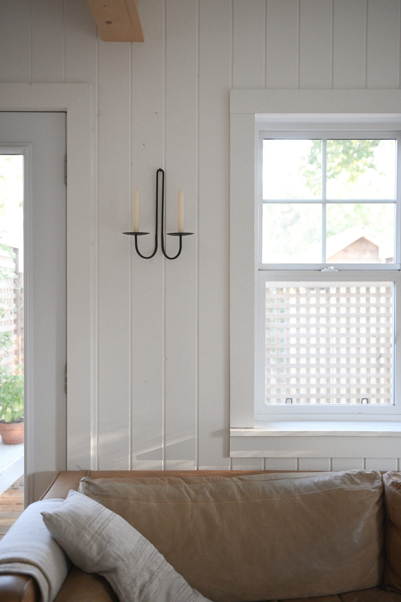 June Iron Wall Candle Holder - Double Arm