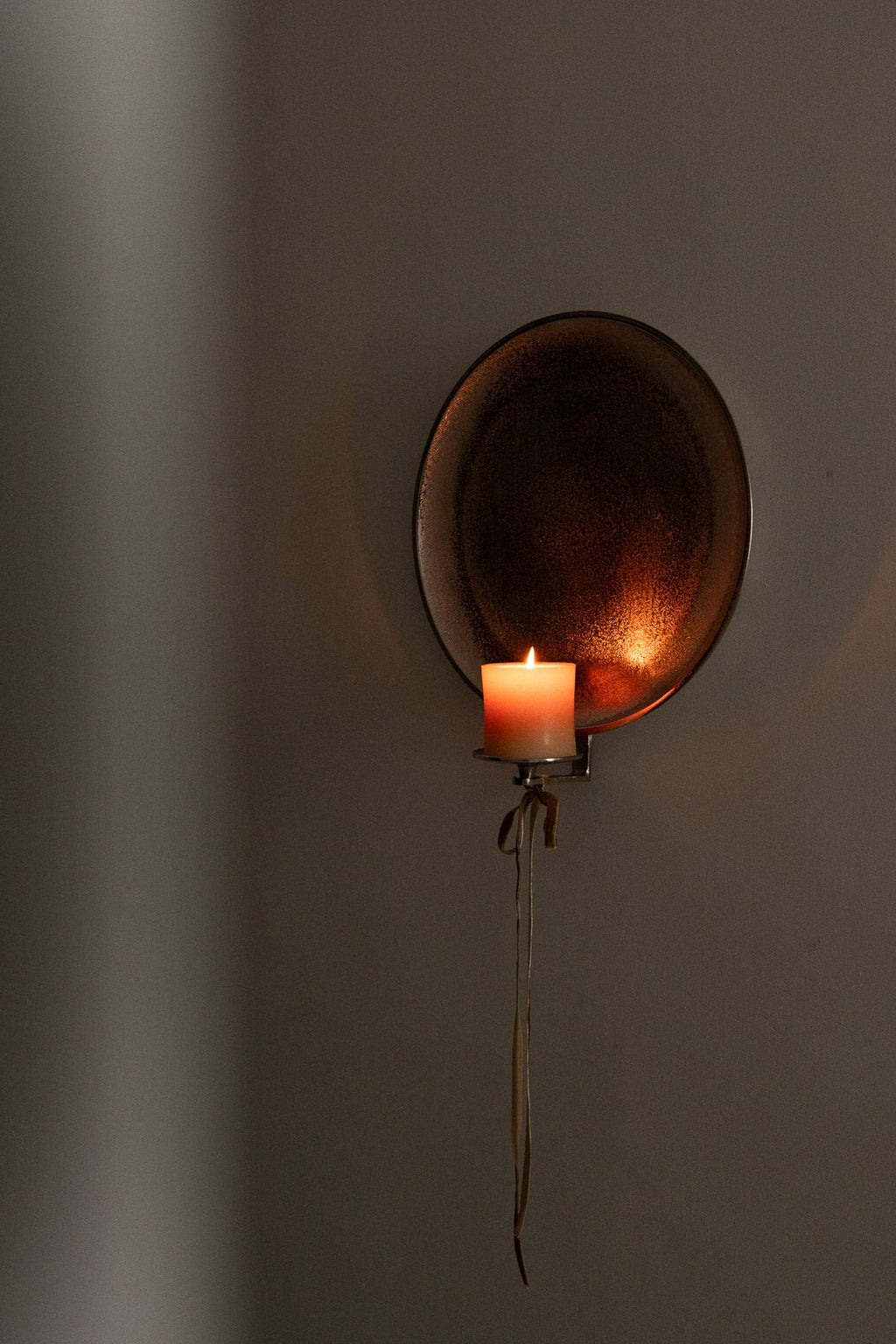 June Round Nickel Candle Sconce