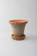 Frilled Redstone Garden Pot with Saucer - Large
