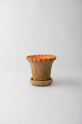 Frilled Redstone Garden Pot with Saucer - Small