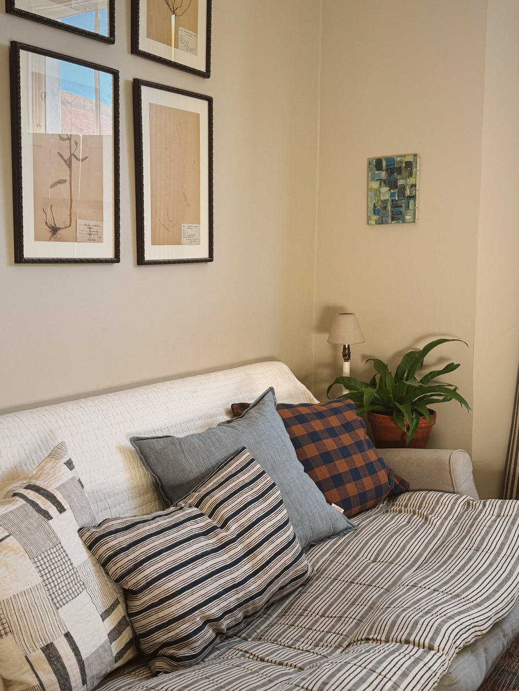 June Linen Cushion Cover - Ocean