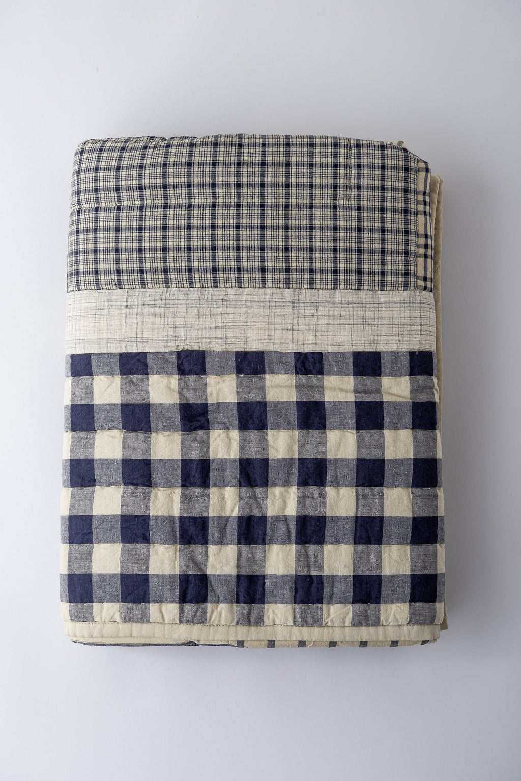 June Heritage Patchwork Cotton Quilt - Navy