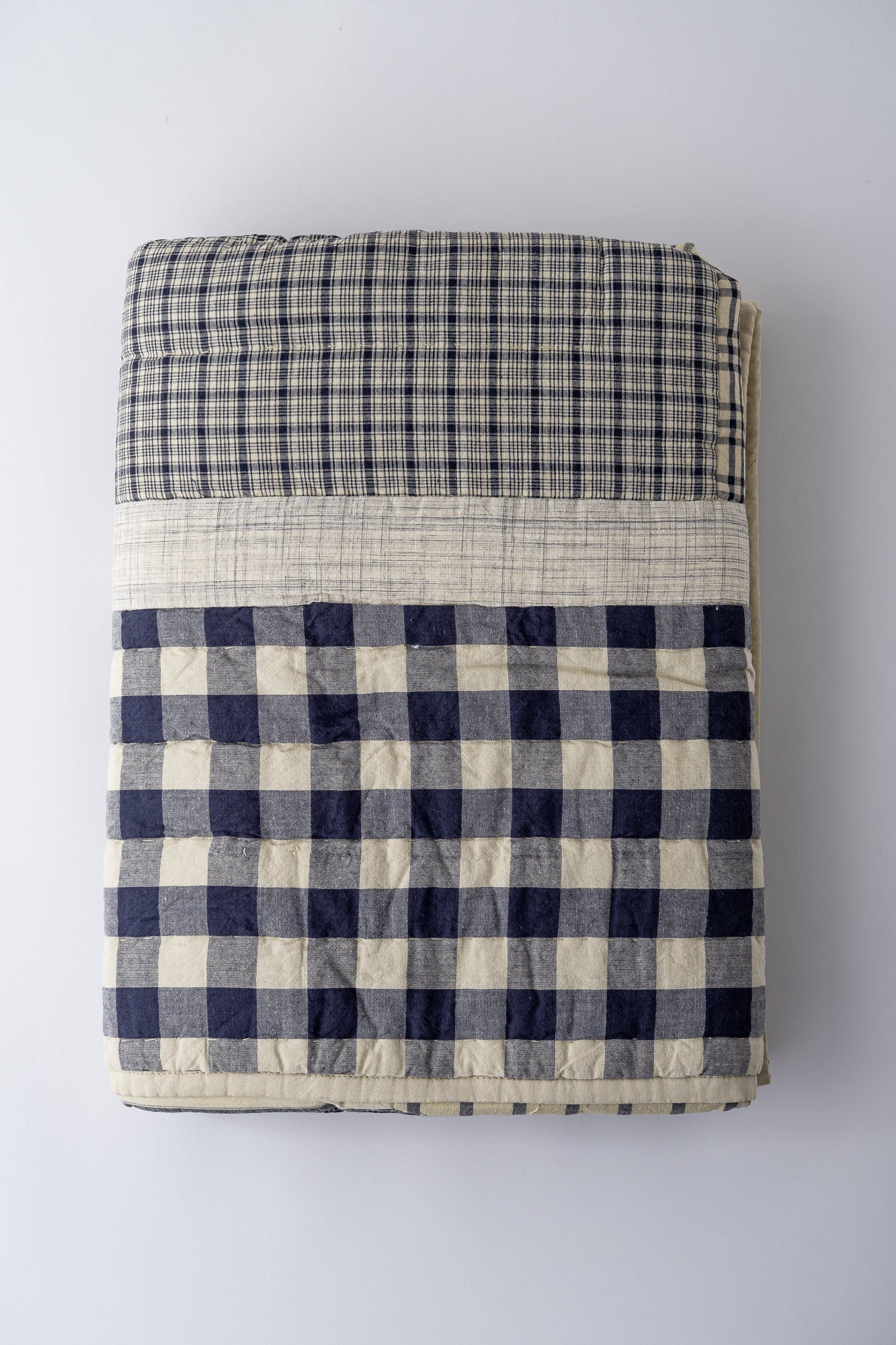 June Heritage Patchwork Cotton Quilt - Navy