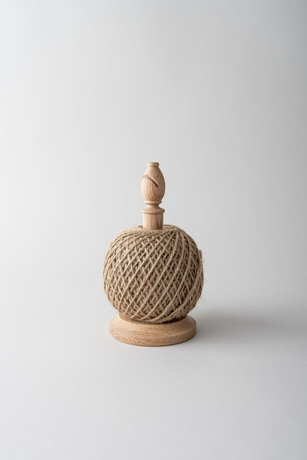Large Oak Twine Stand with Cutter