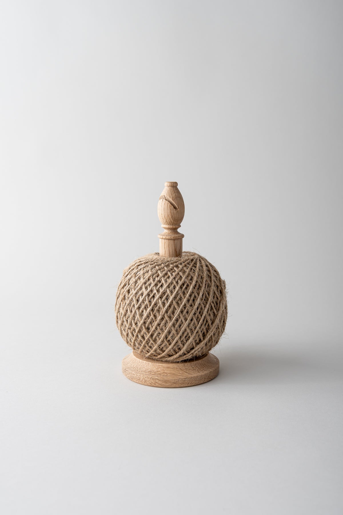 Large Oak Twine Stand with Cutter