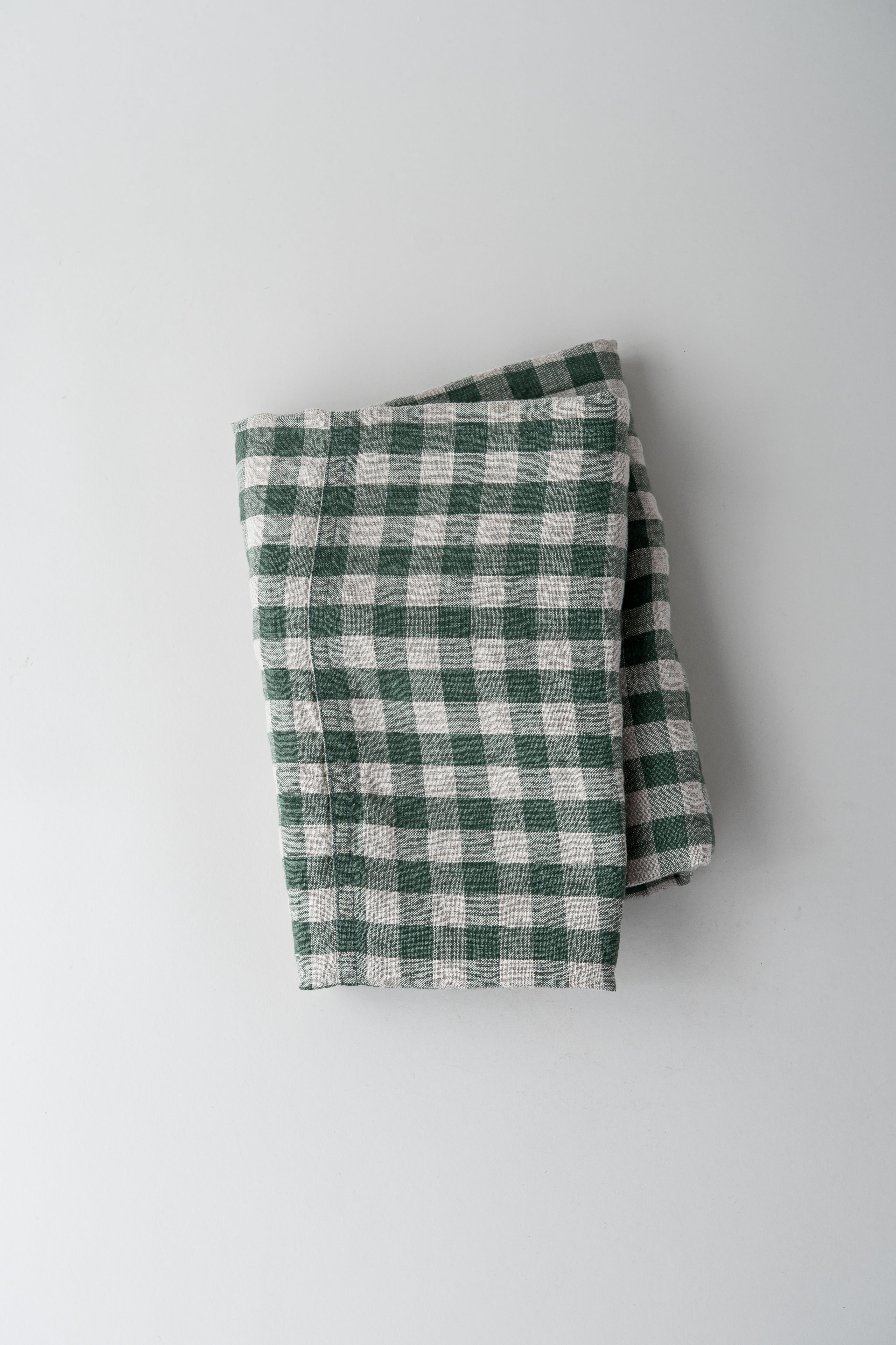 June Linen Chef's Apron - Green Gingham