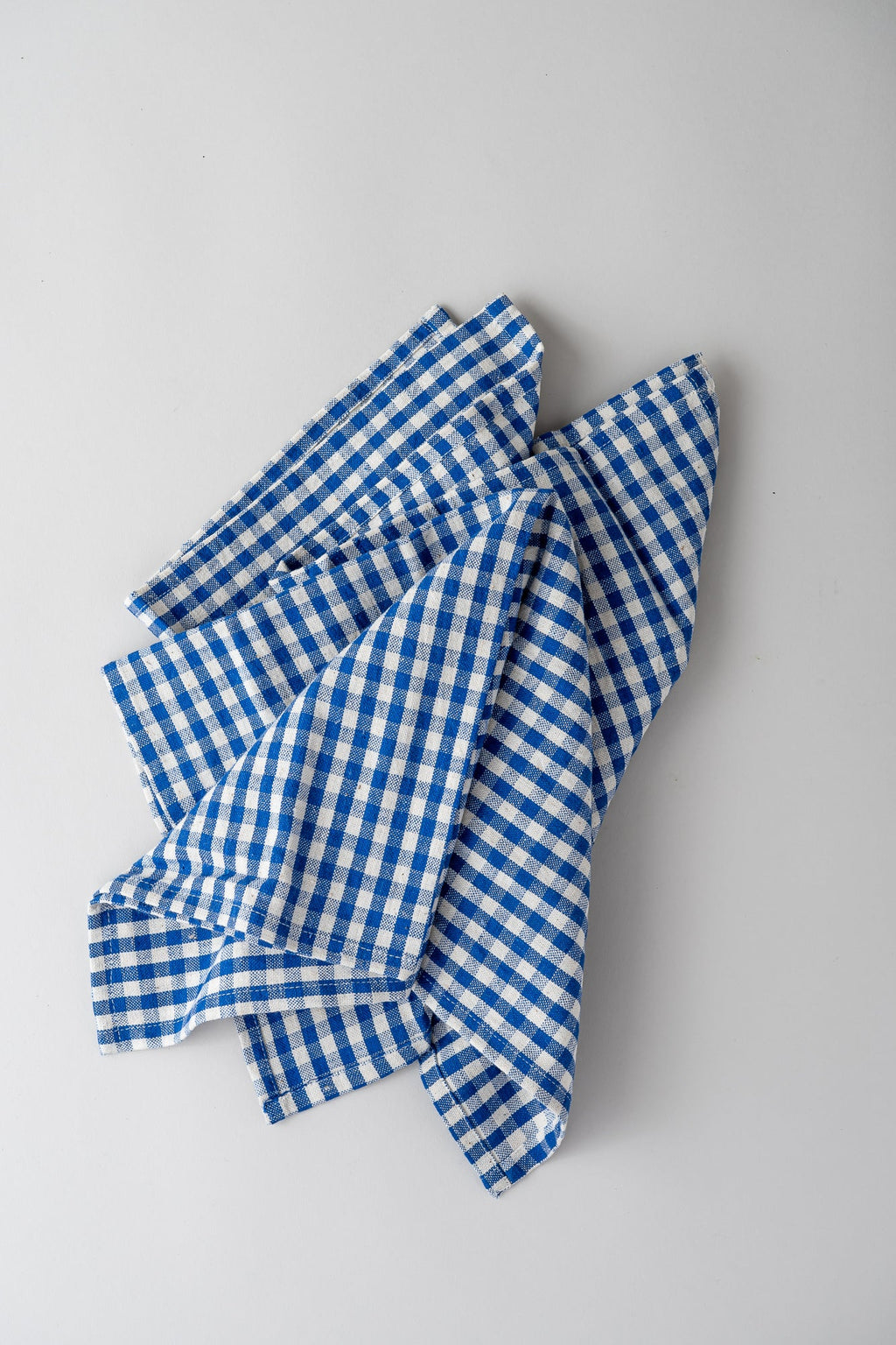 June Organic Cotton Napkins - Blue Check