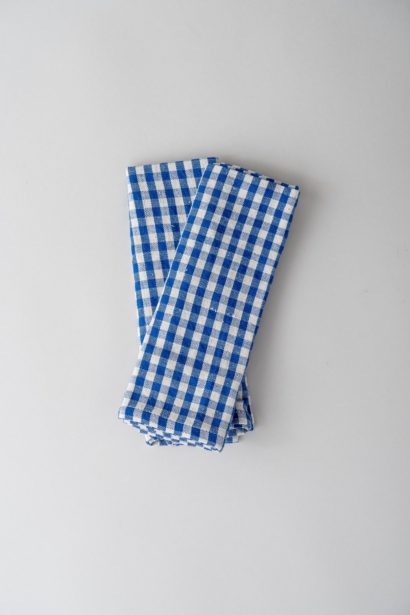June Organic Cotton Napkins - Blue Check