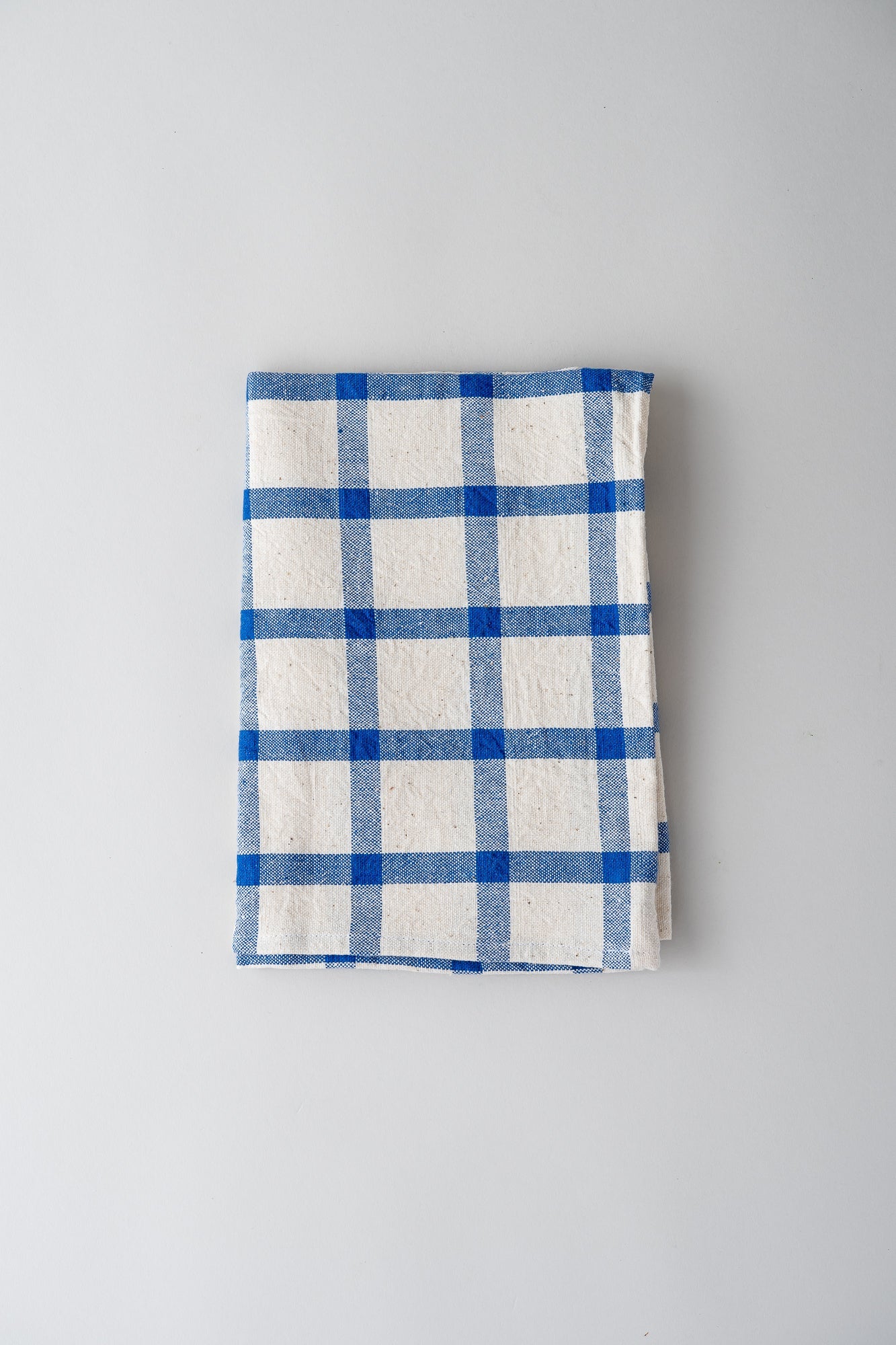 June Organic Cotton Tea Towel - Blue Check