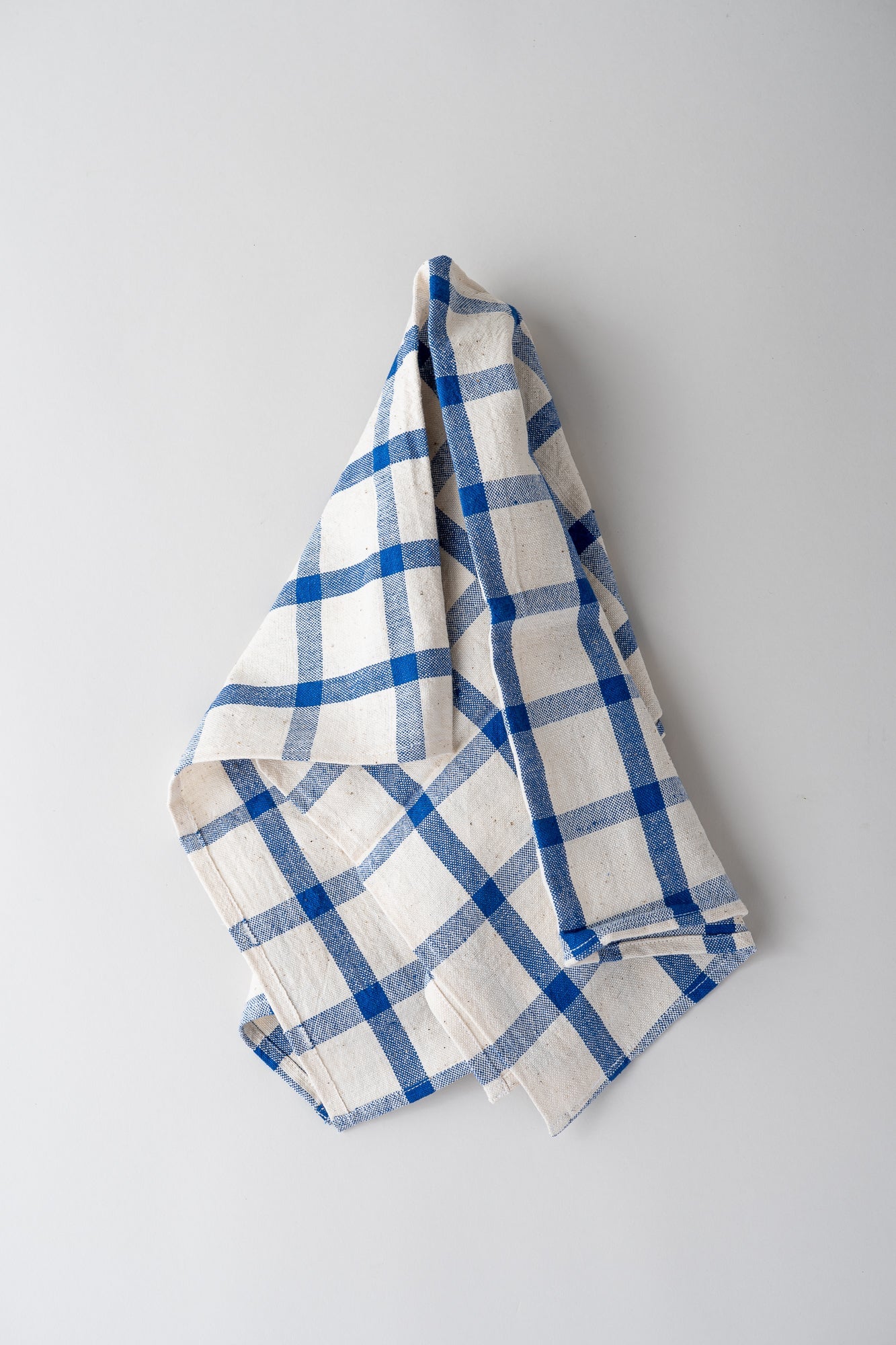 June Organic Cotton Tea Towel - Blue Check