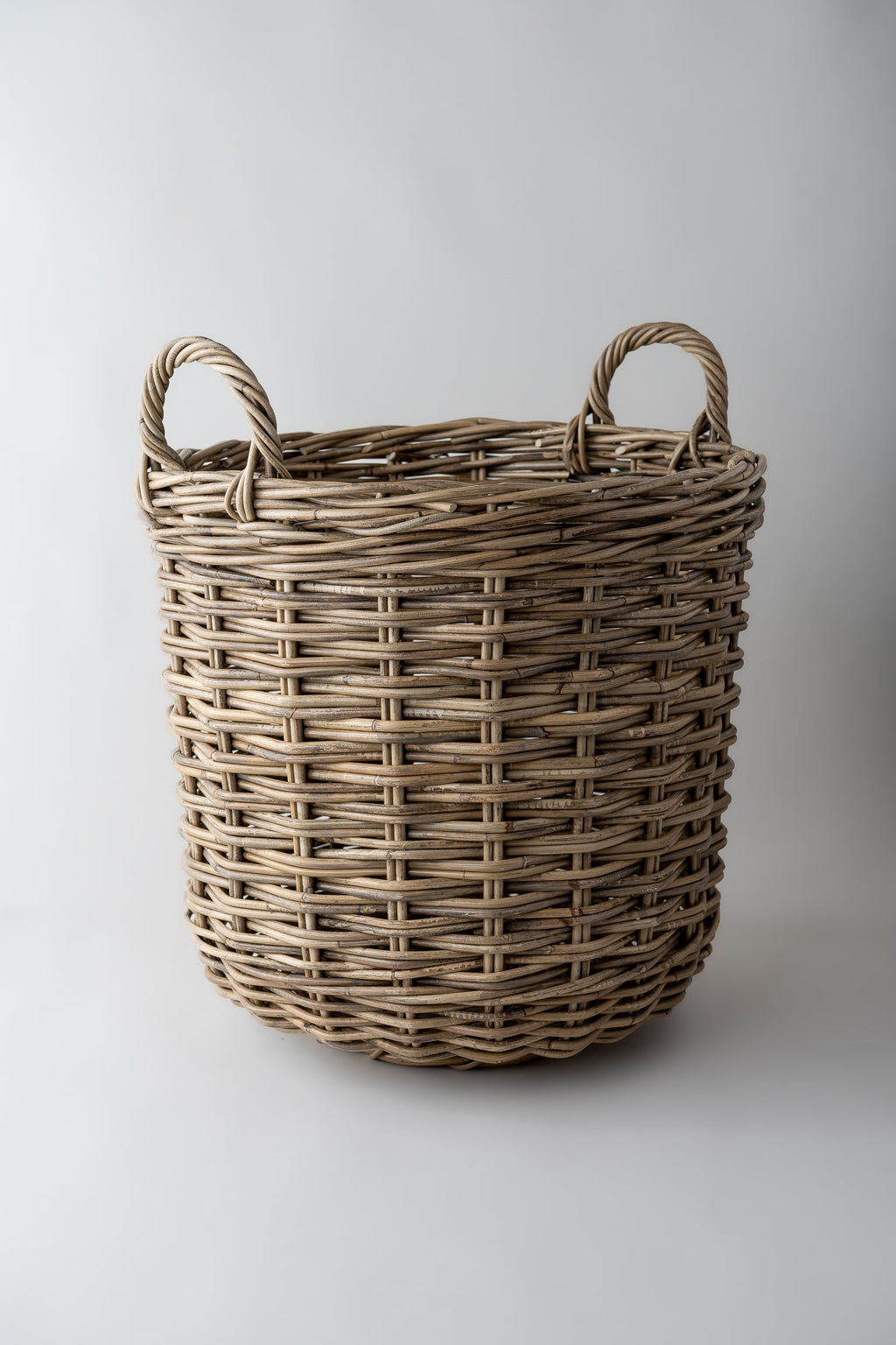 June Rattan Round Hamper Basket - Large
