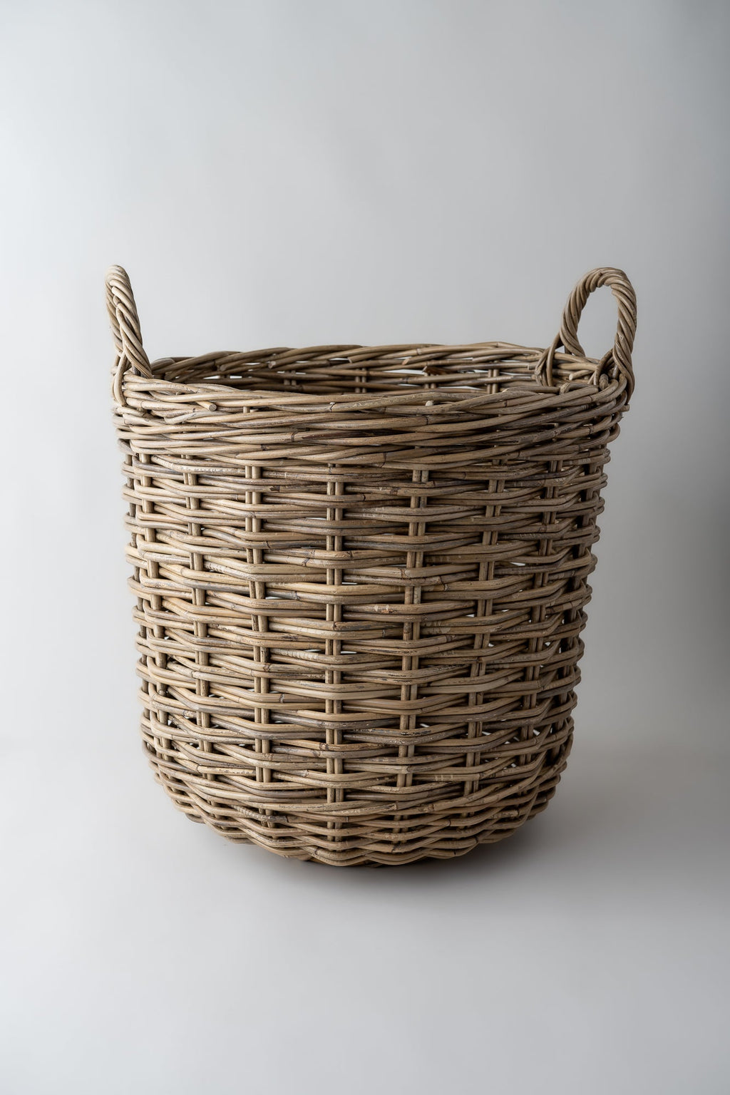 June Rattan Round Hamper Basket - Large