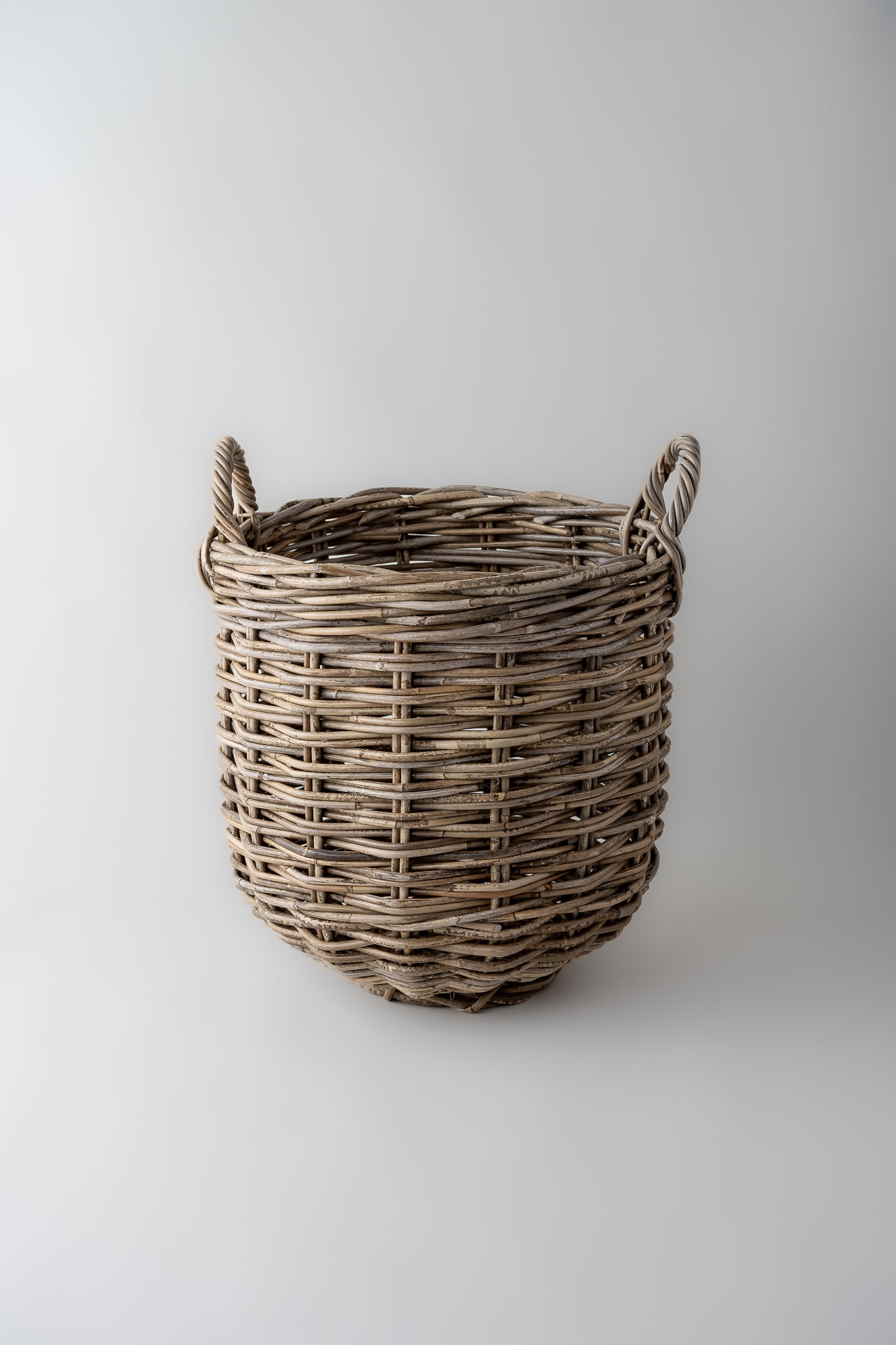 June Rattan Round Hamper Basket - Medium