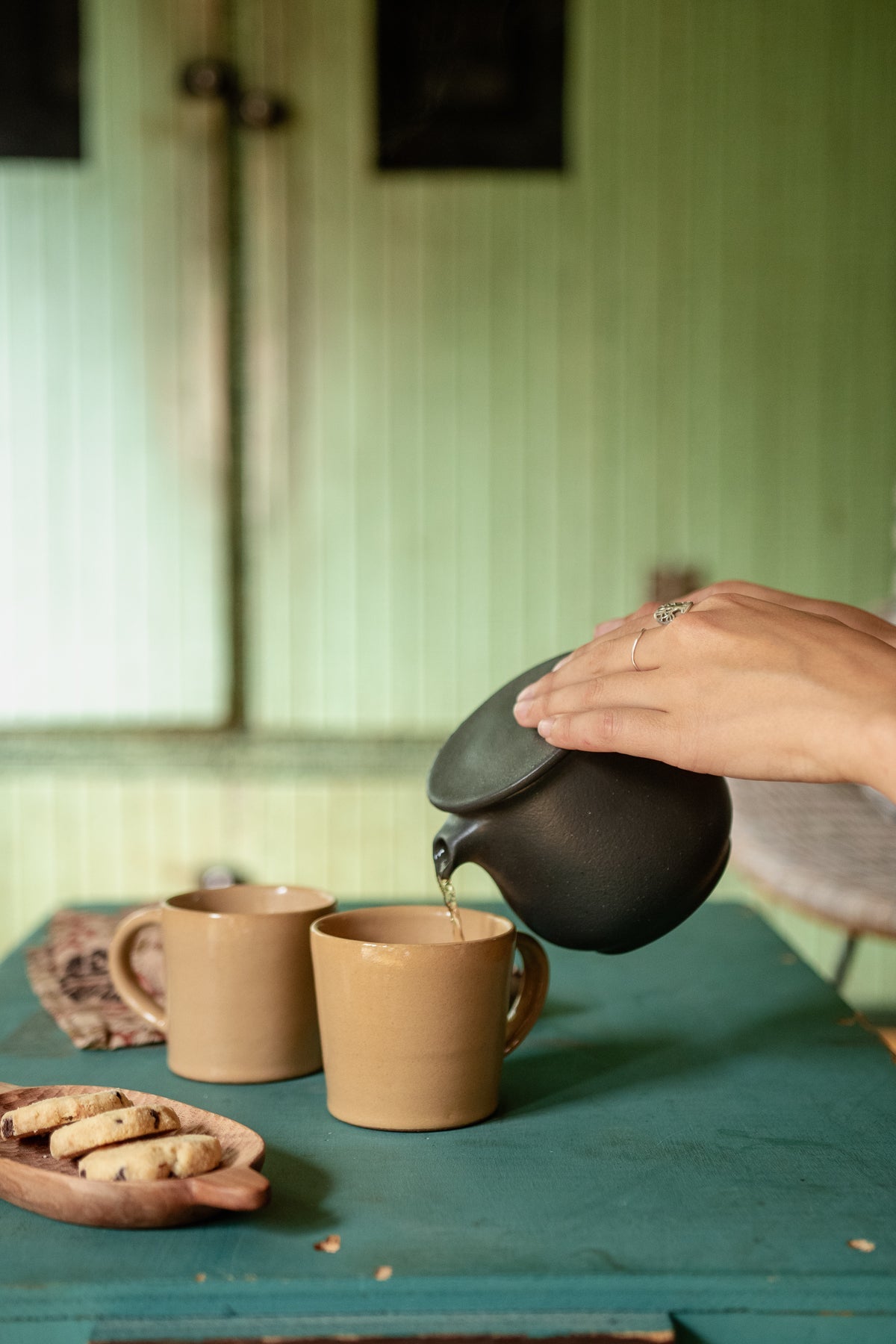 Black Ceramic Teapot With Infuser
