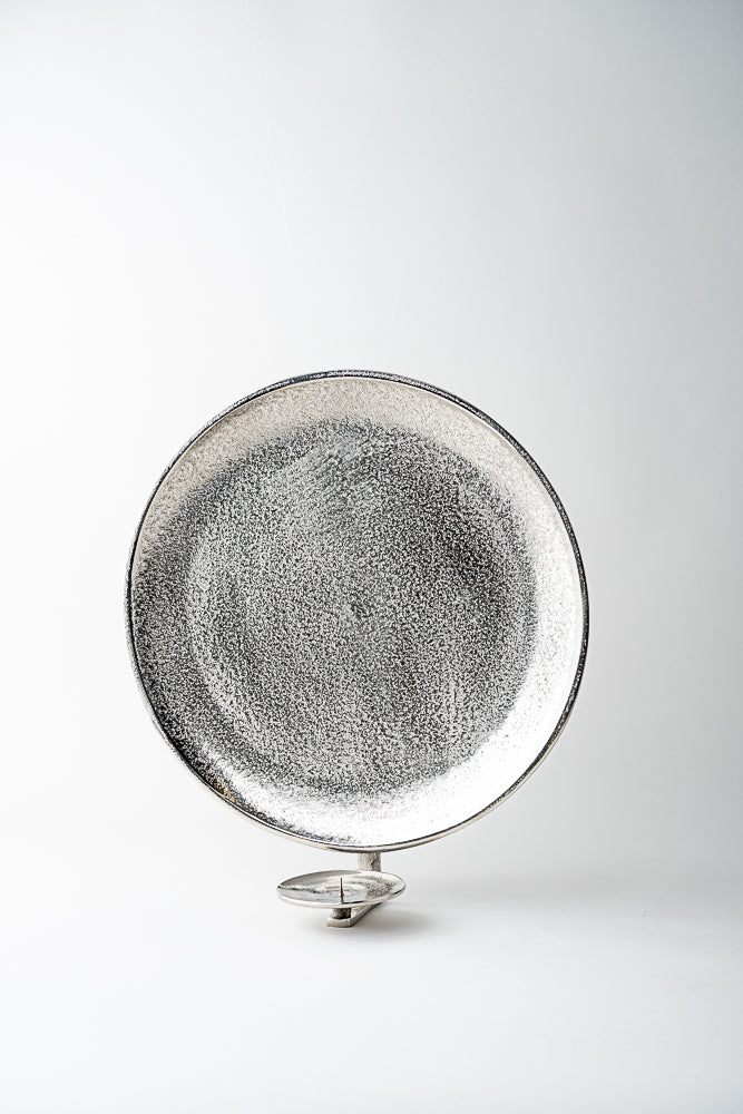 June Round Nickel Candle Sconce
