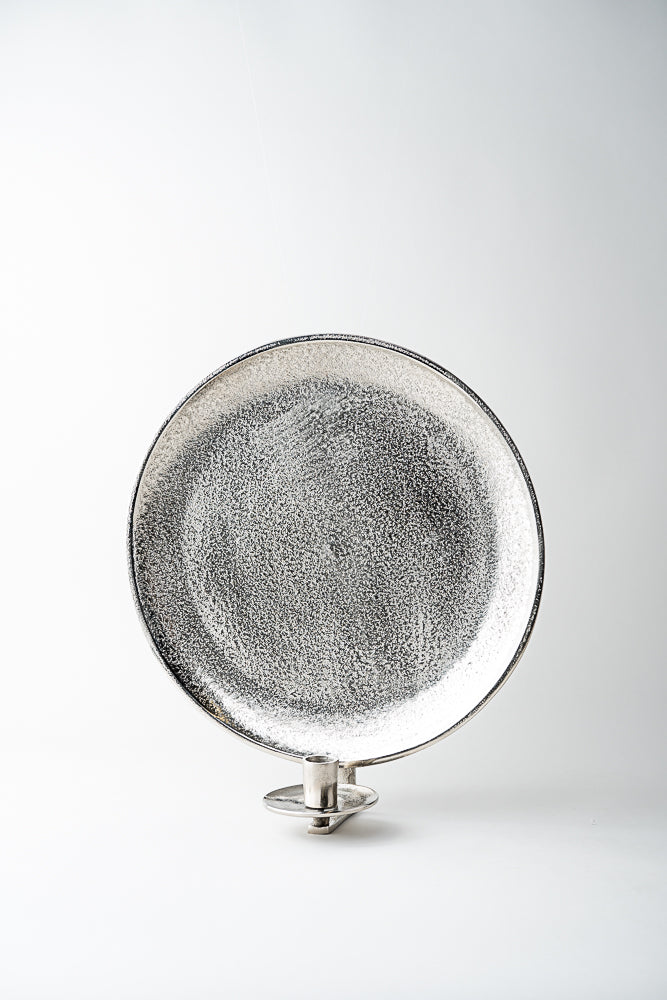 June Round Nickel Candle Sconce