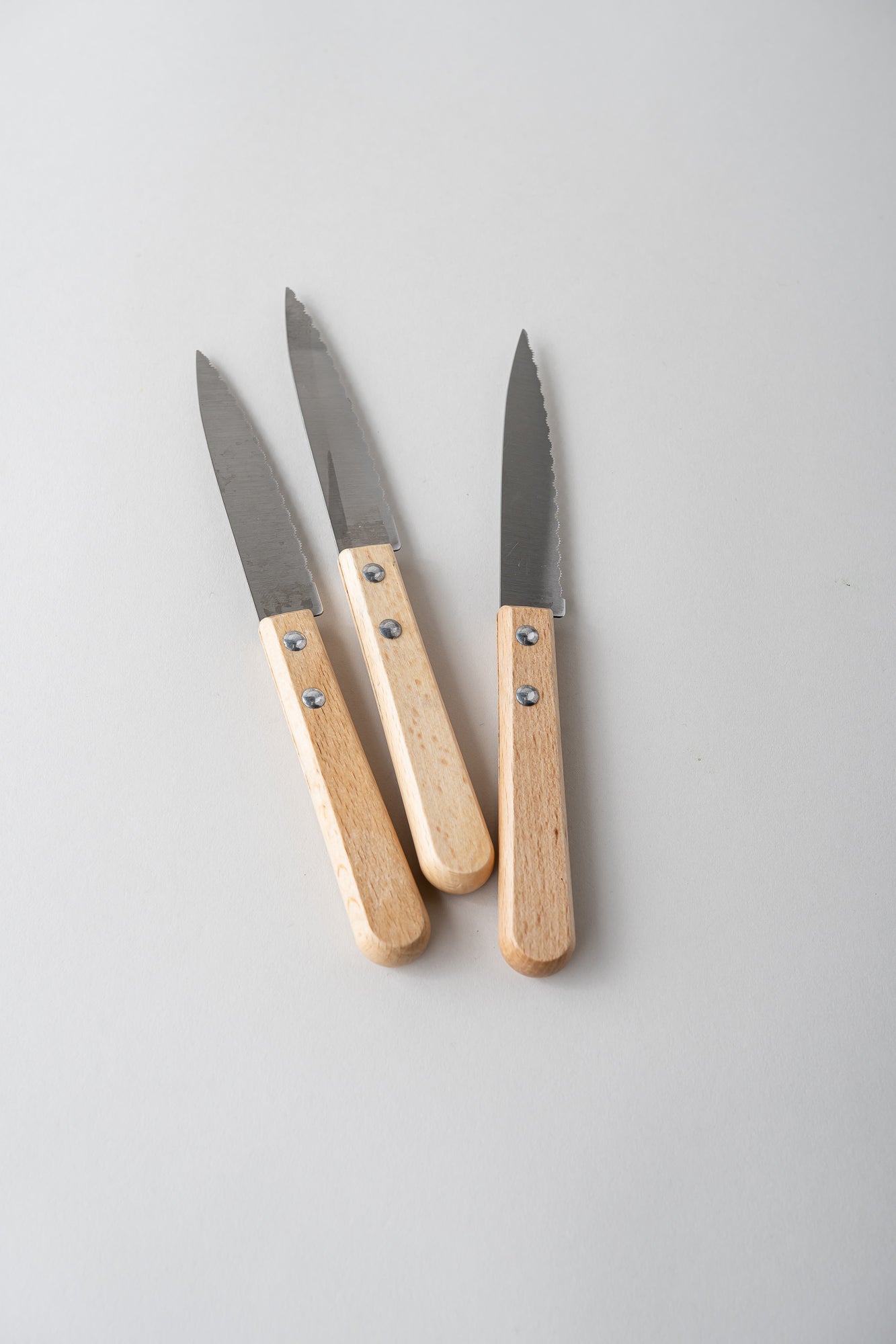 June Serrated Paring Knife with Beechwood Handle - Natural