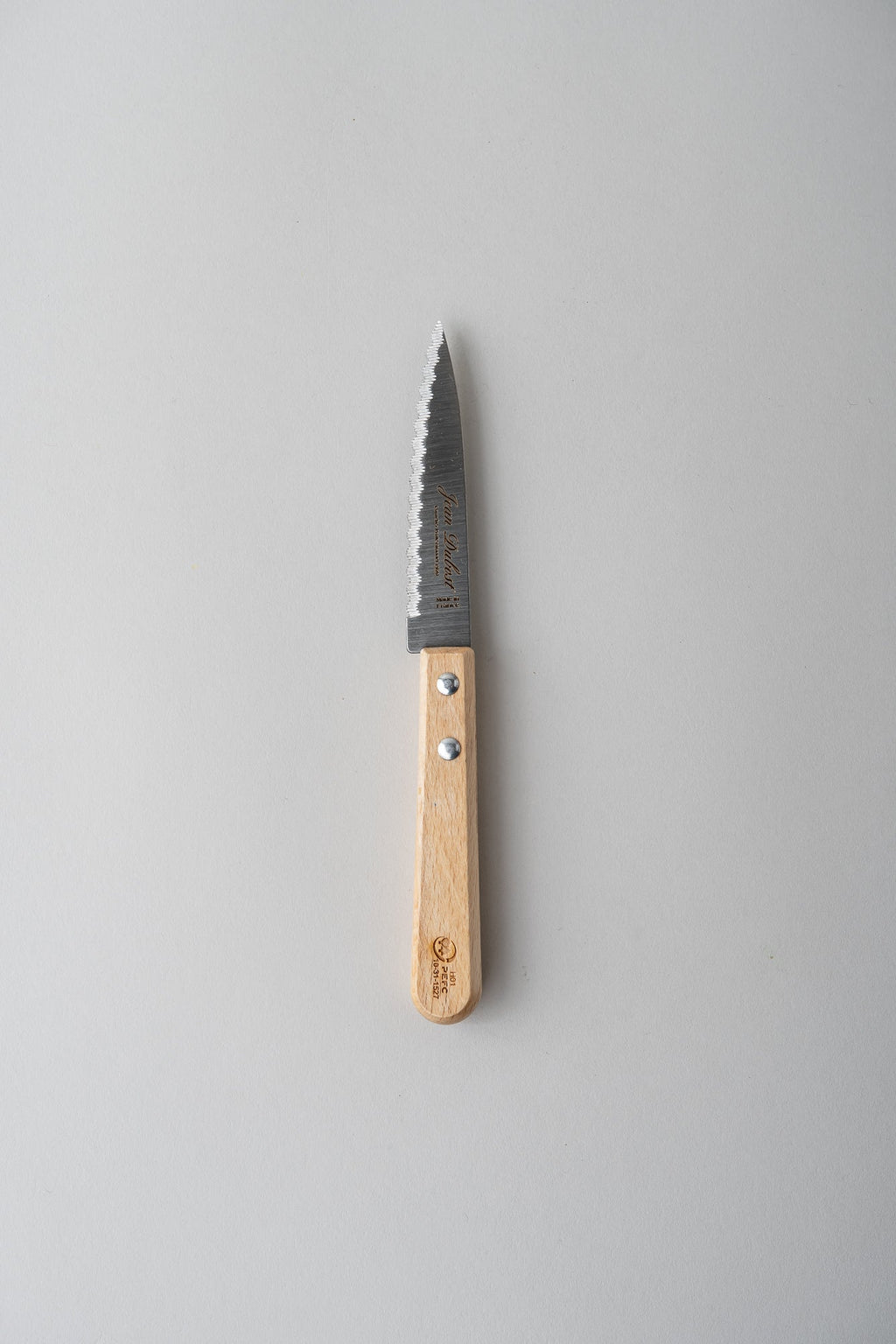 Serrated Paring Knife with Beechwood Handle - Natural