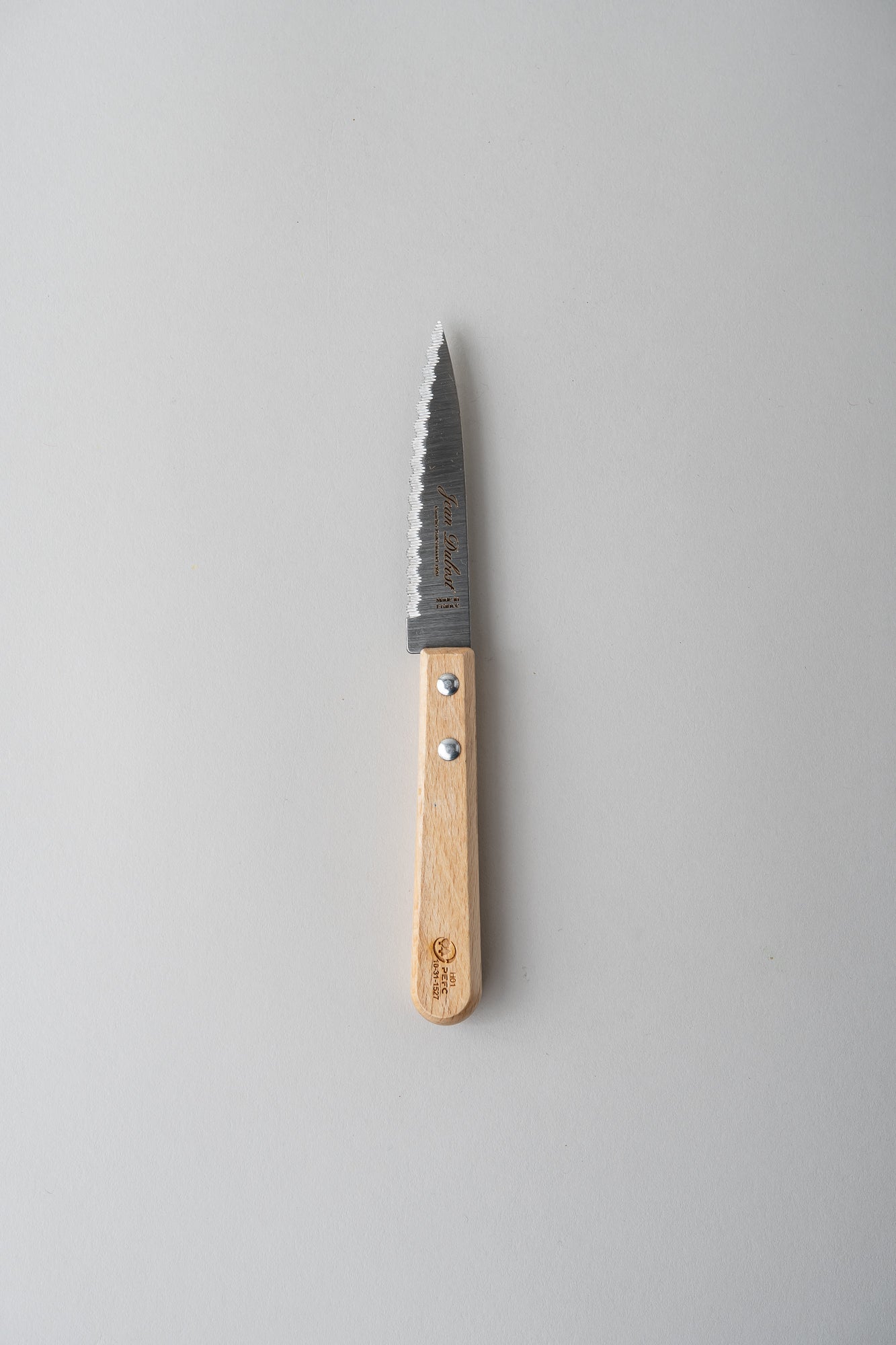 Serrated Paring Knife with Beechwood Handle - Natural
