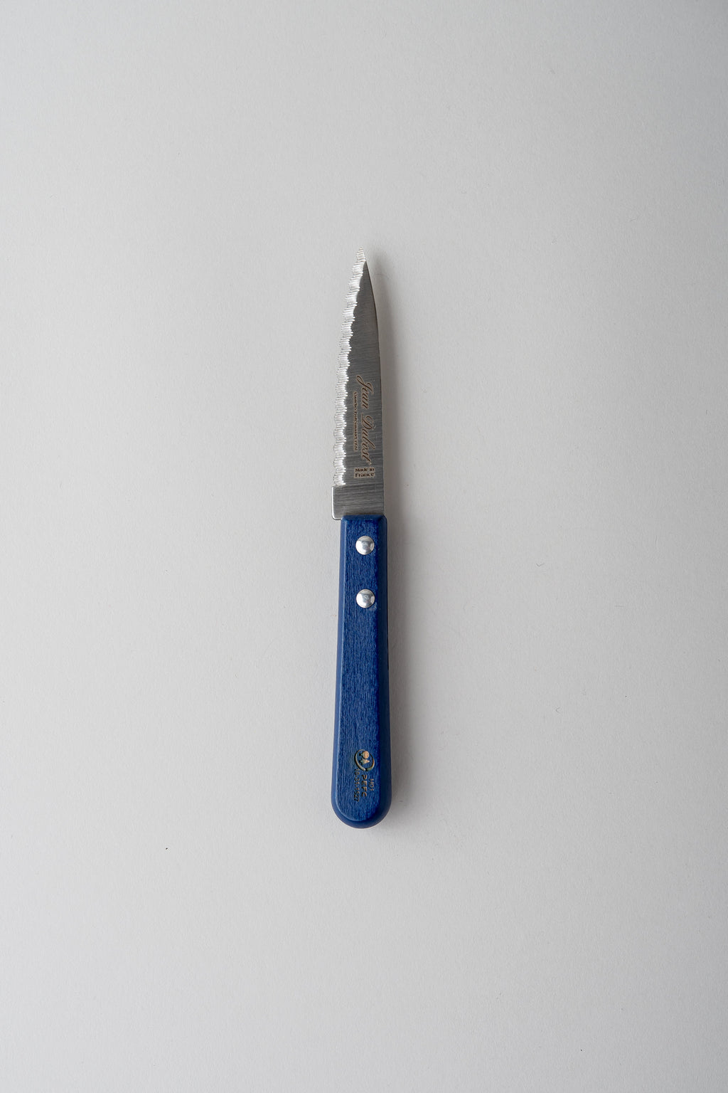 Serrated Paring Knife with Beechwood Handle - Blue
