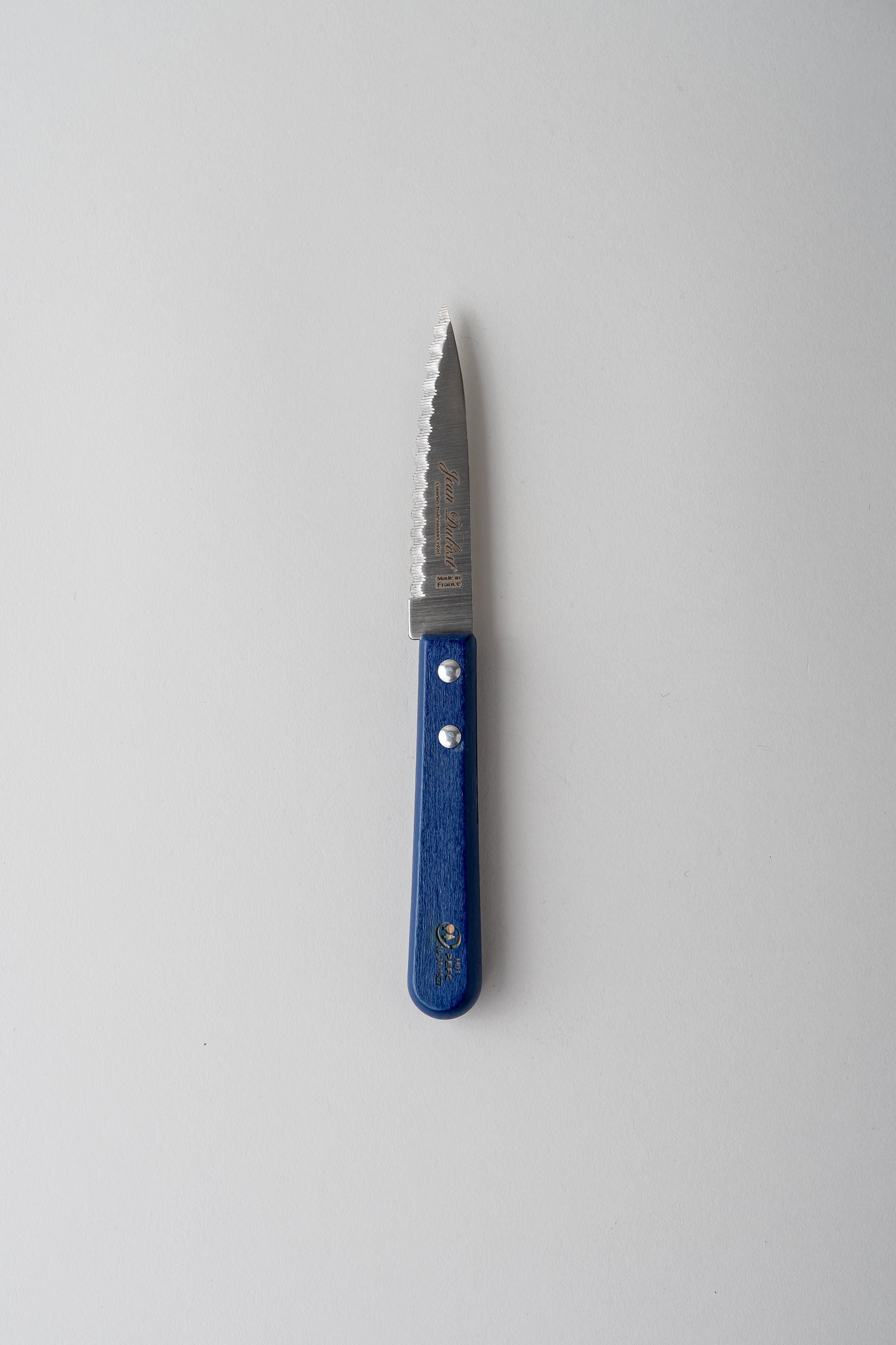 Serrated Paring Knife with Beechwood Handle - Blue