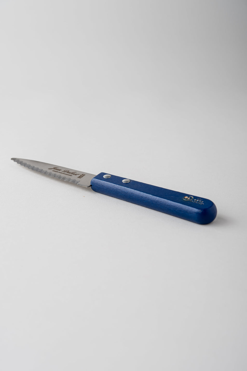 June Serrated Paring Knife with Beechwood Handle - Blue