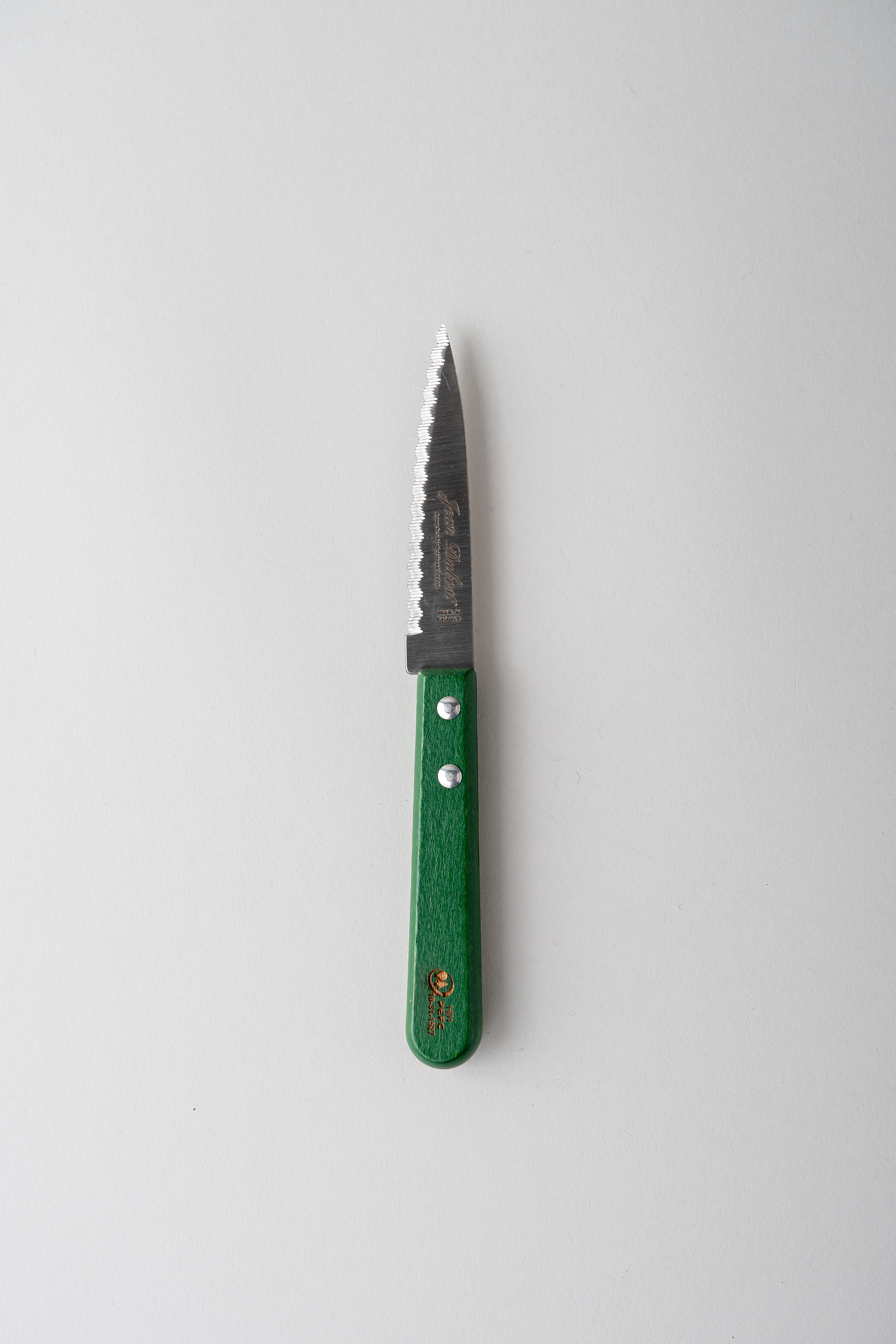 Serrated Paring Knife with Beechwood Handle - Green
