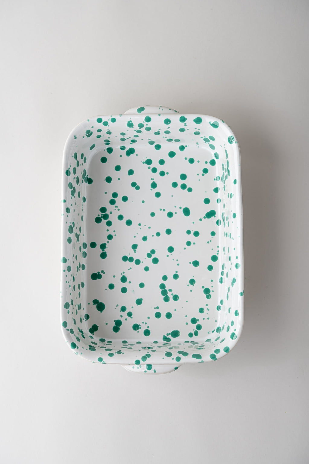 June Splatterware Rectangular Baker - Seafoam