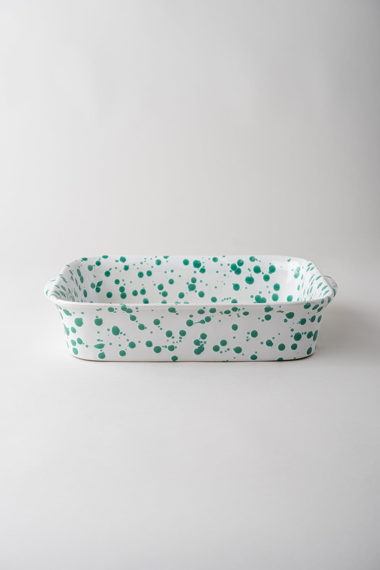 June Splatterware Rectangular Baker - Seafoam