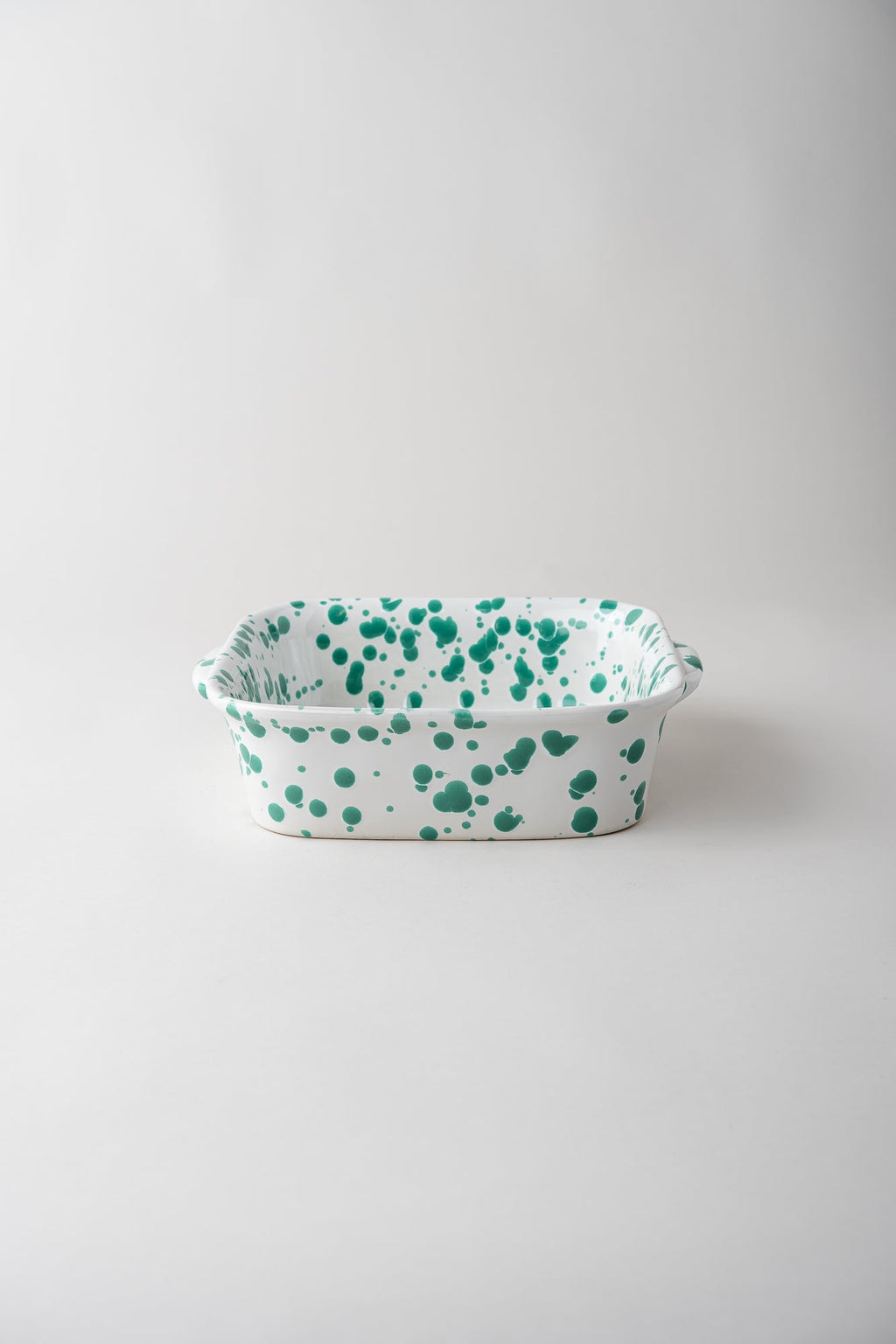 June Splatterware Square Baker - Seafoam