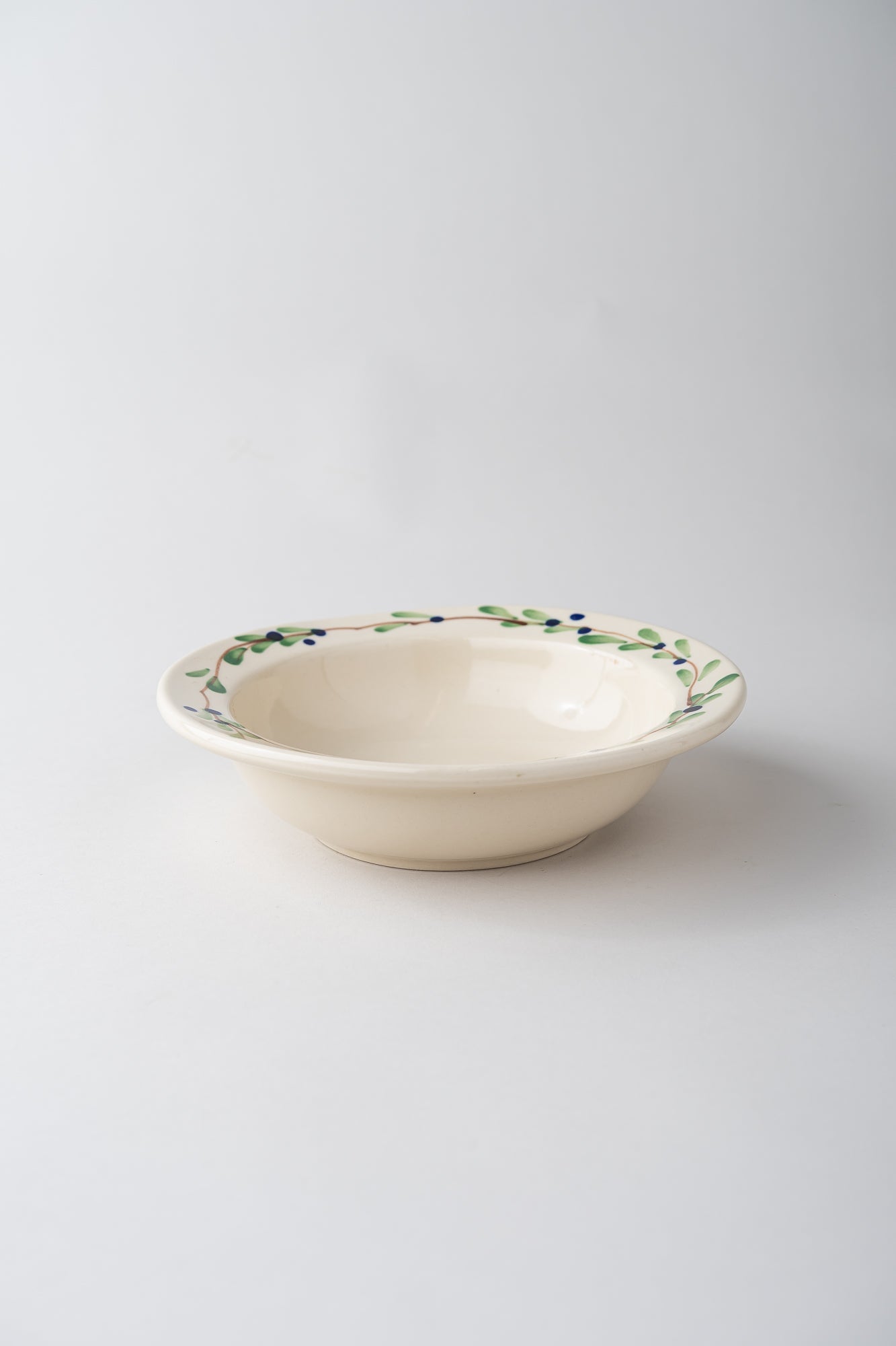 June Hand Painted Stoneware Bowl - Blueberry