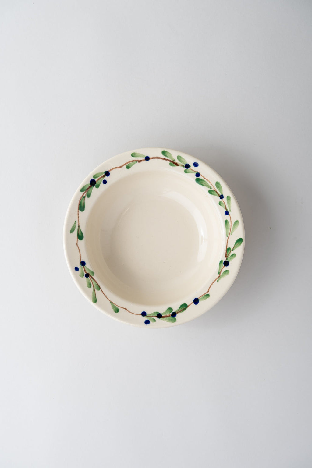 June Hand Painted Stoneware Bowl - Blueberry